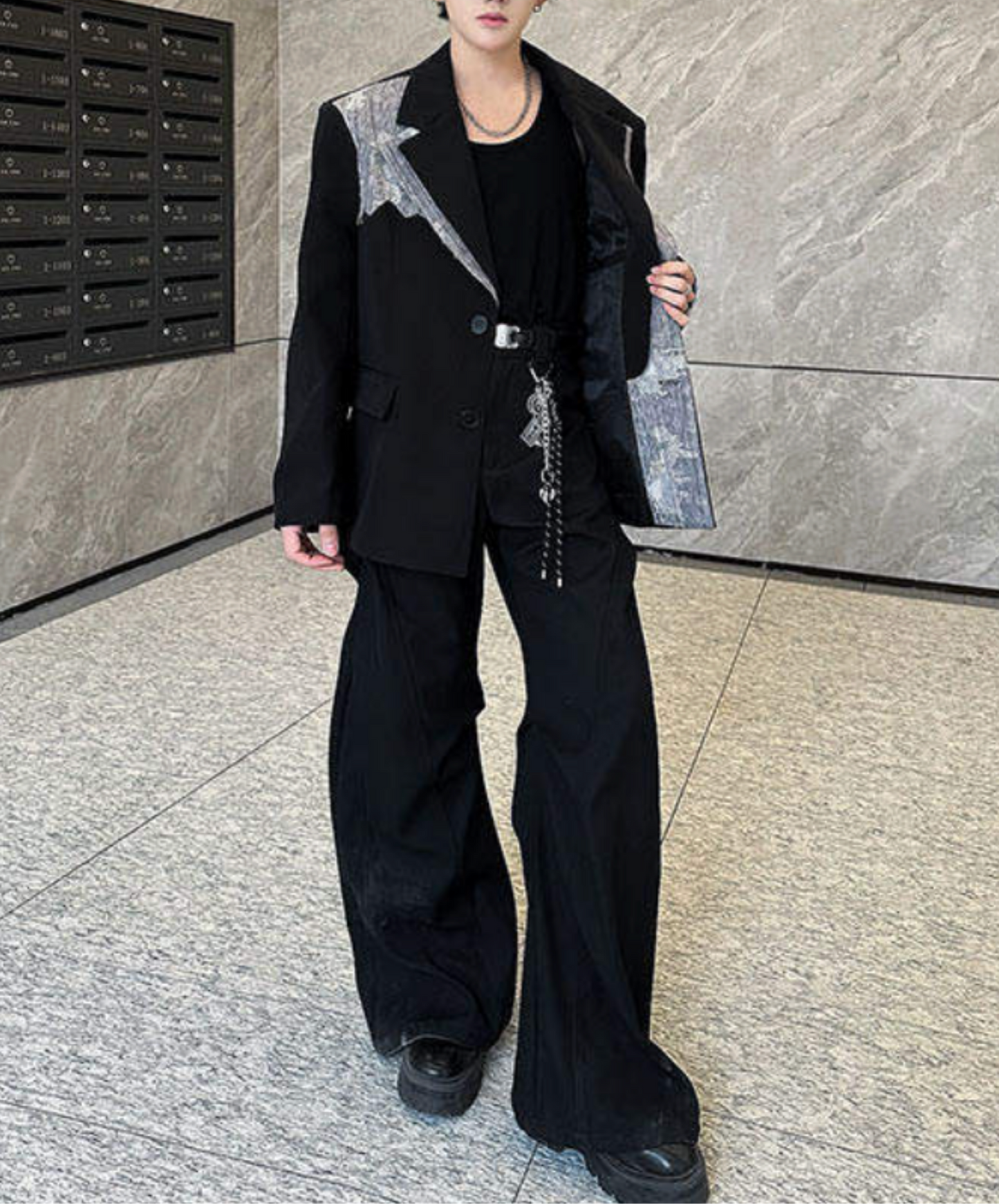 stylish lace trim jacket EN2689