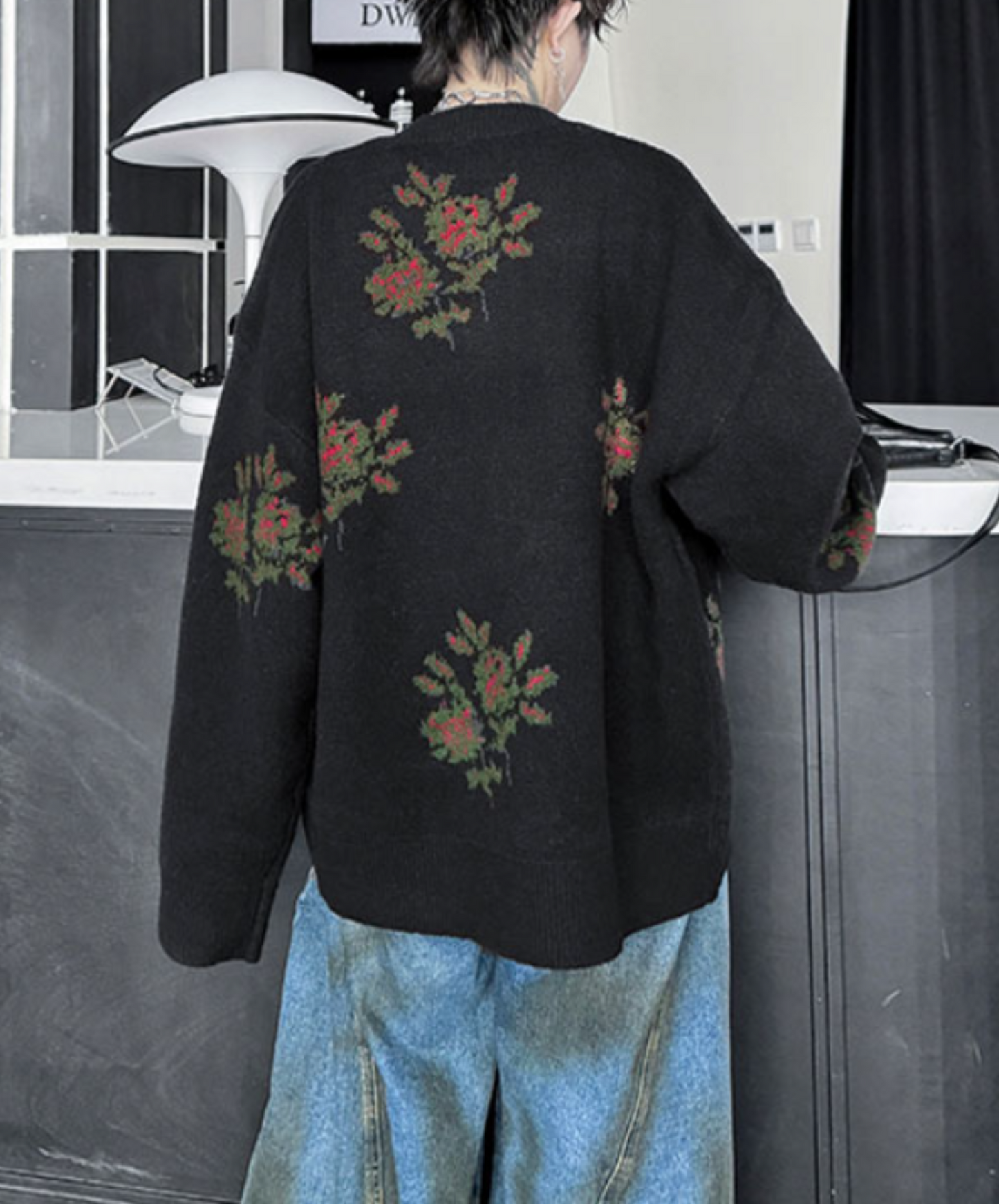 flower design cardigan EN1869