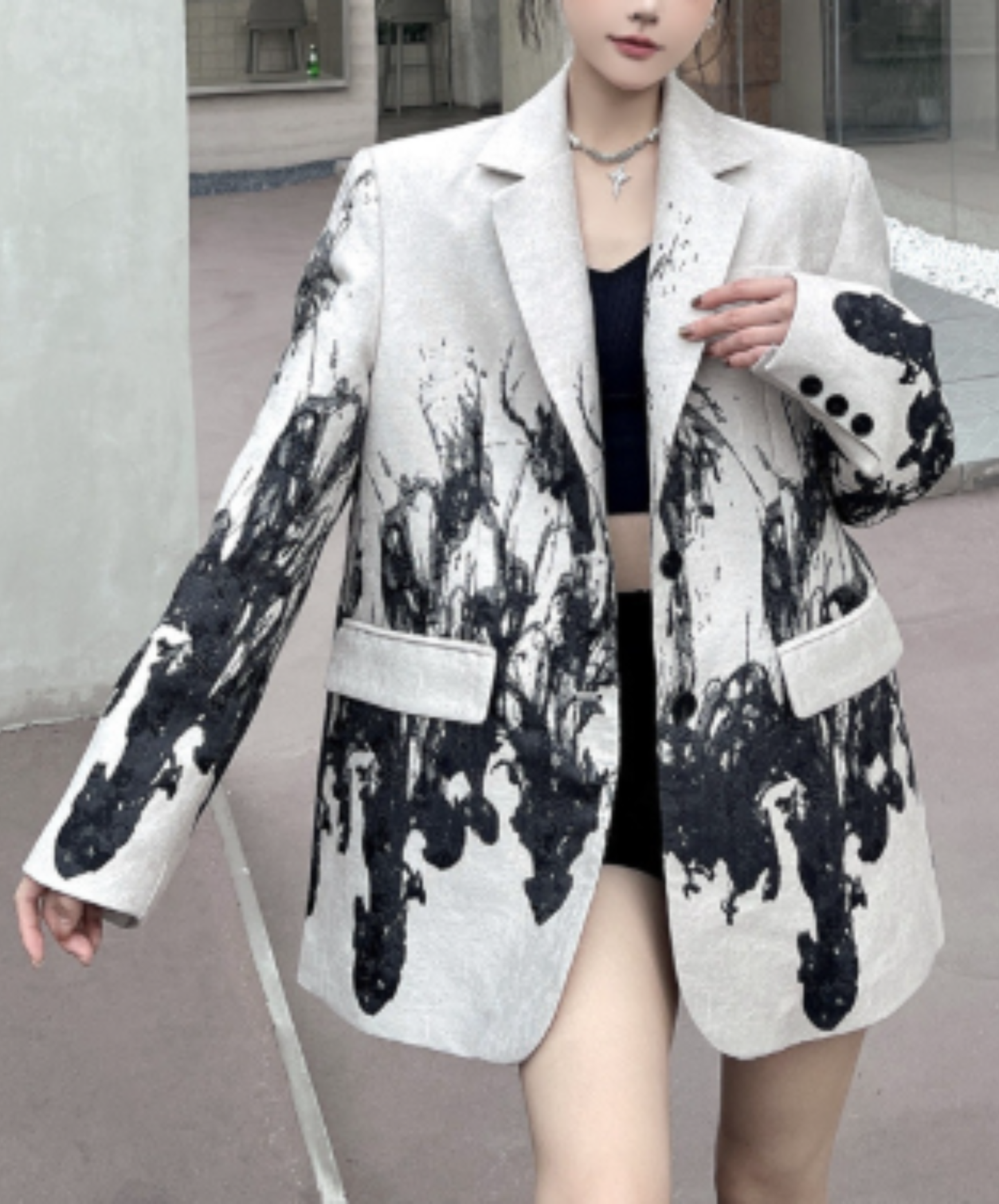 ink painting pattern hard jacket EN3091