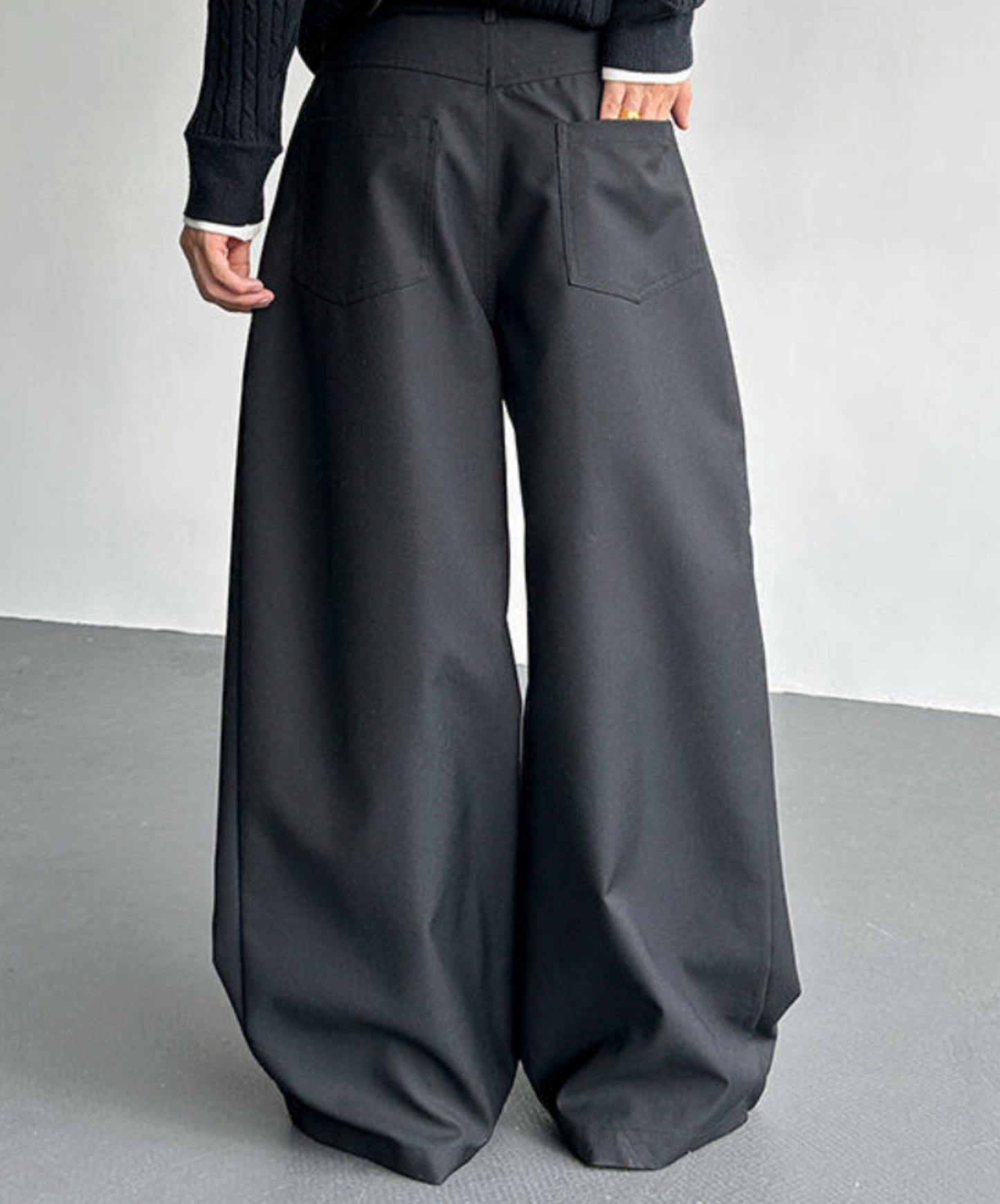 a-line draped cut wide pants EN2649