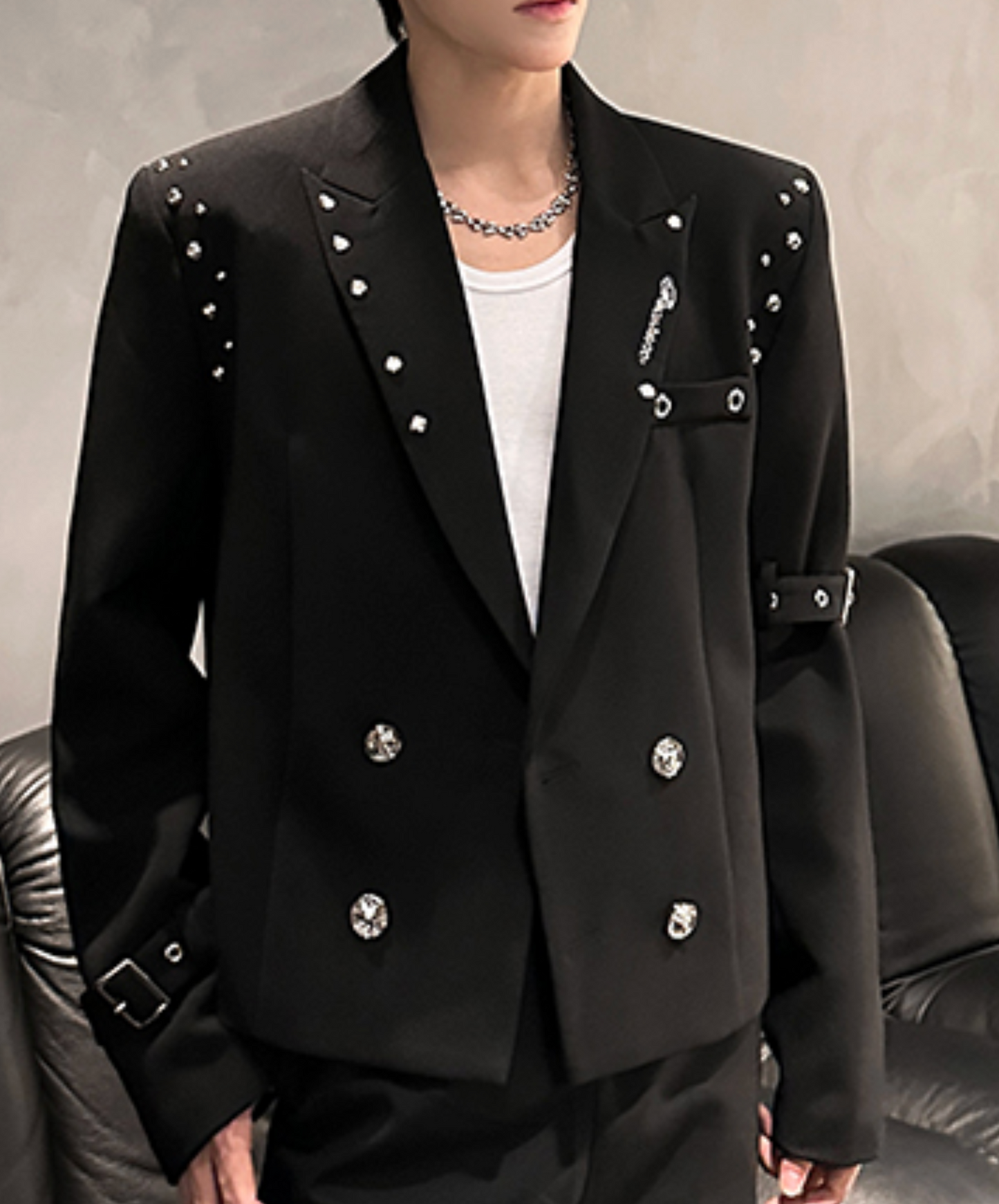 metal rivet decoration jacket EN2490