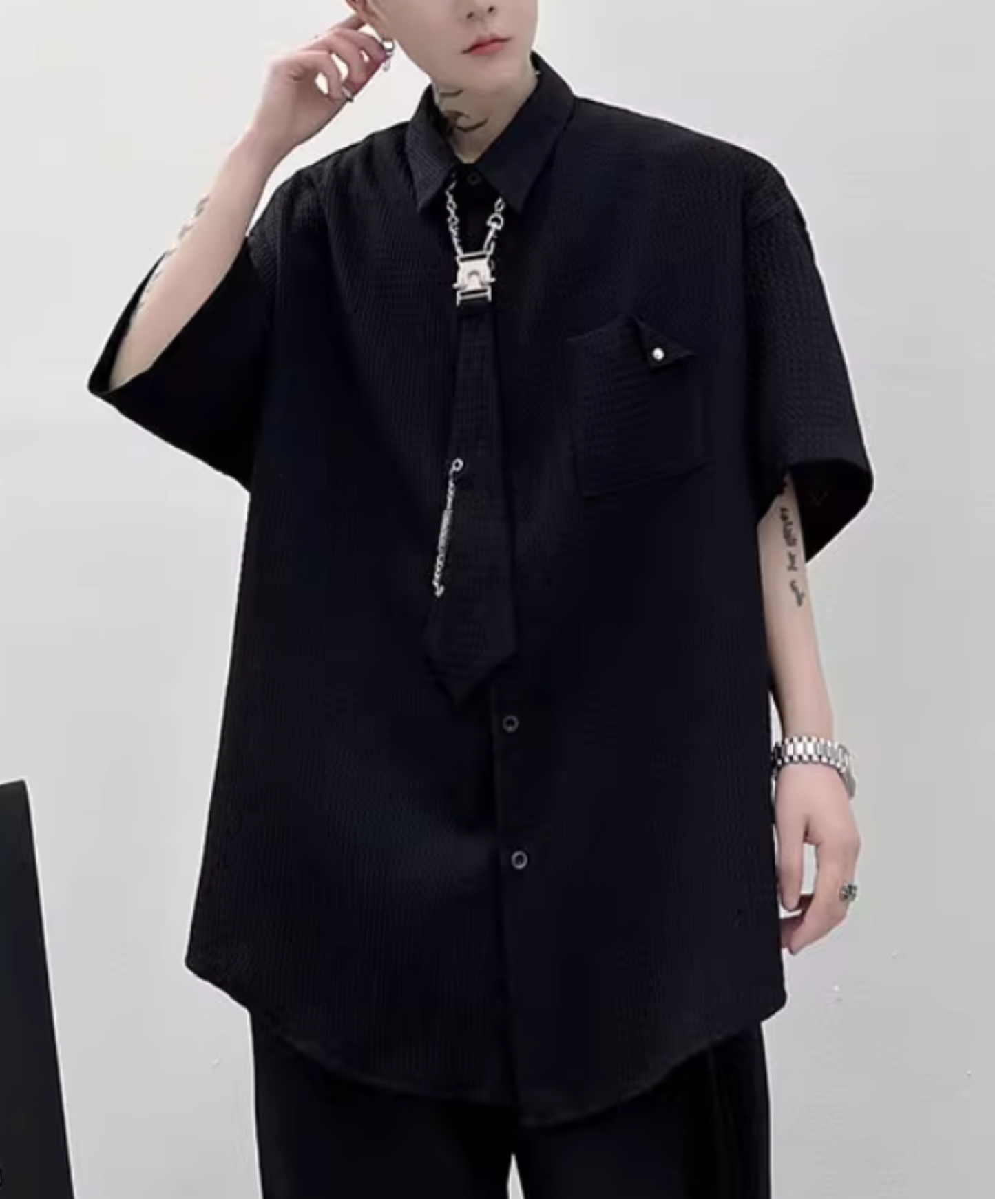 【style77】dark mode outfit set EN2533（jacket + shirt + pants set）