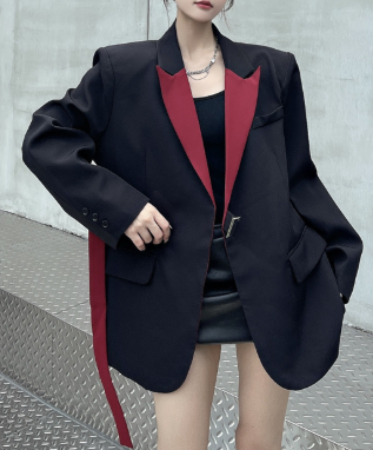 oversized fit with color-blocking jacket EN3165