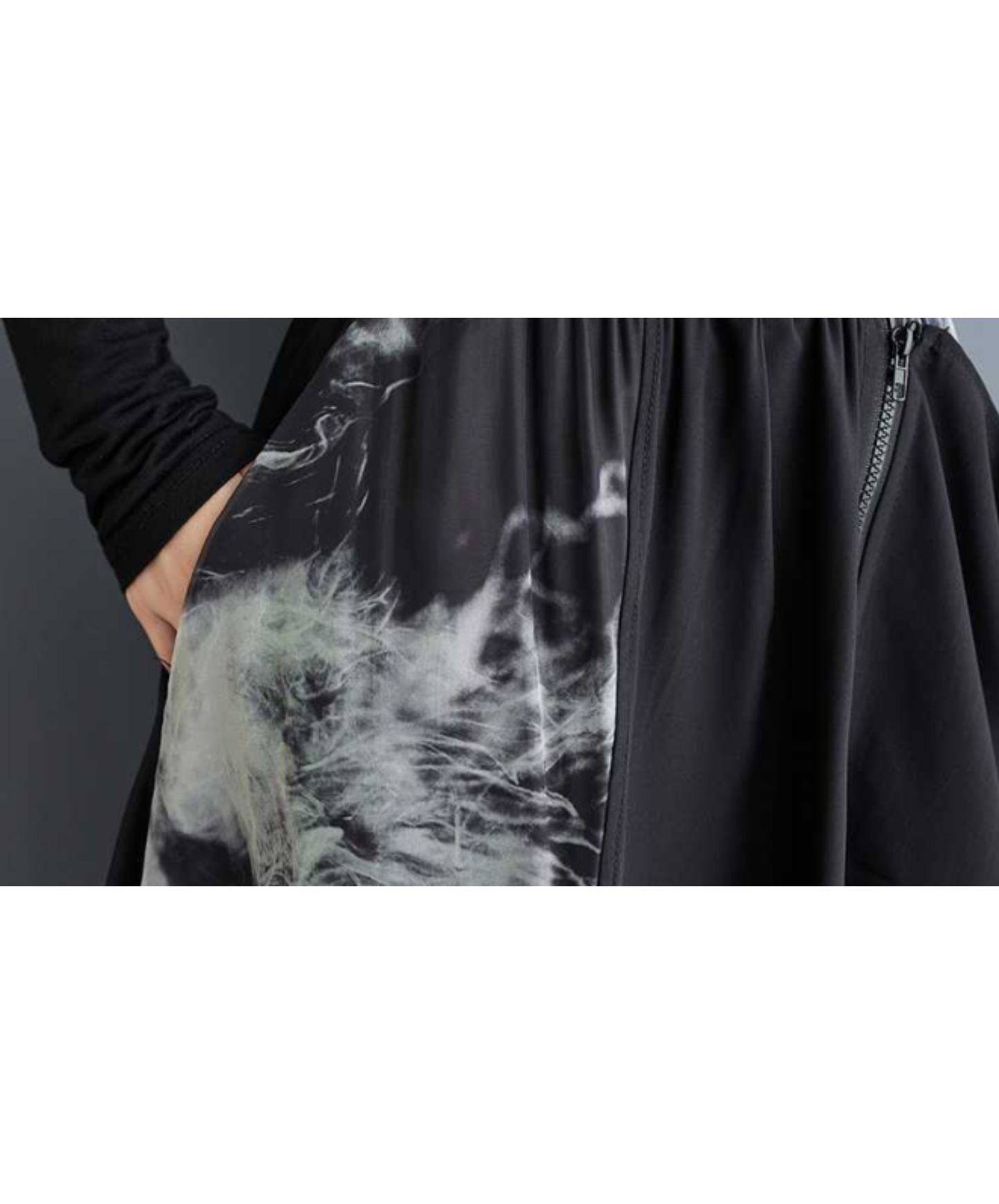retro splicing print skirt EN2907