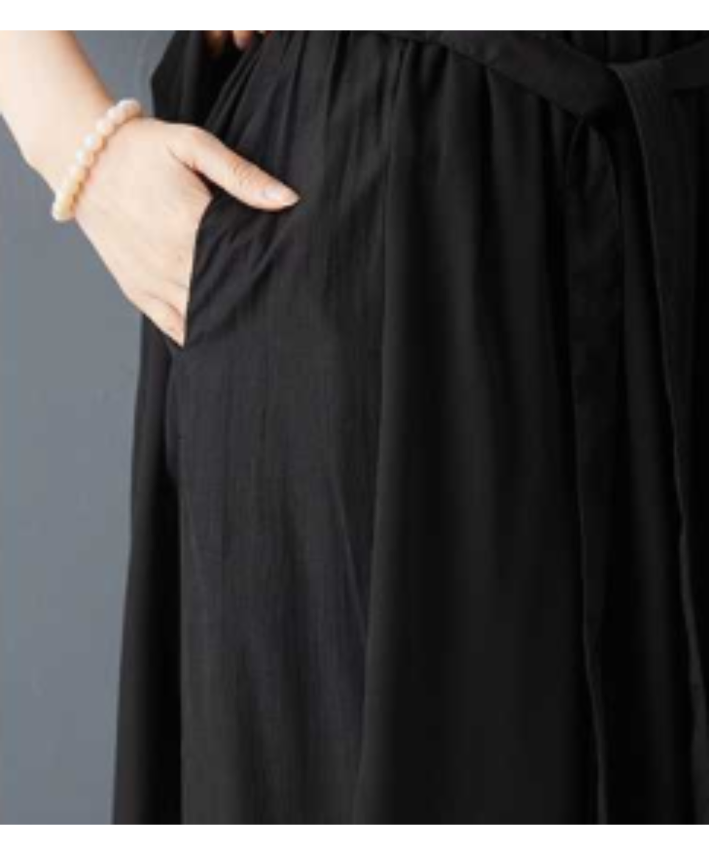 dark asymmetrical chiffon patchwork wide pants EN3062