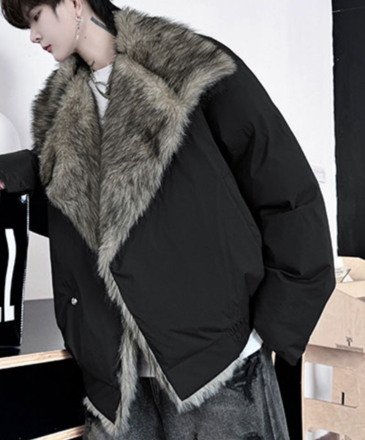 padded mink look jacket EN2594