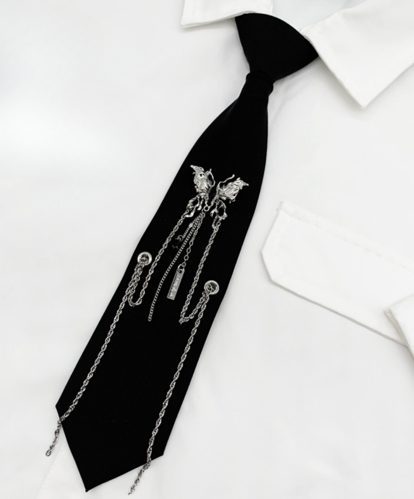 dark butterfly shorts necktie EN2677