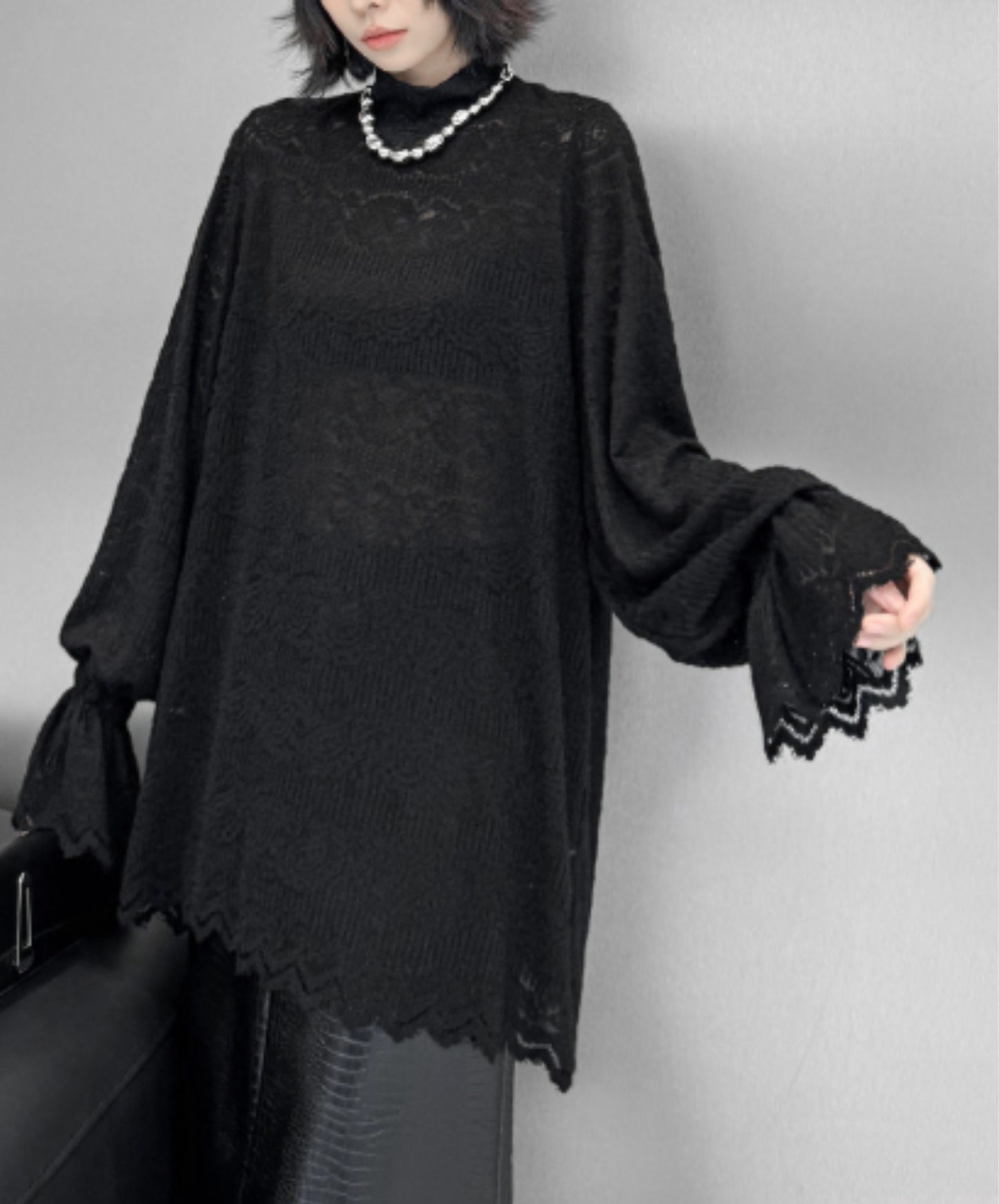 french retro style with lace sleeves t-shirt EN3130