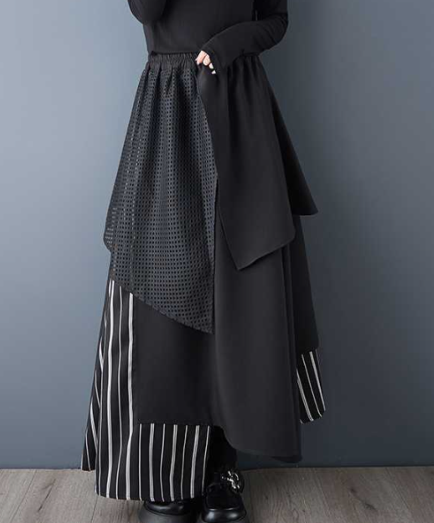 【style99】dark mode outfit set EN2948（shirt + skirt set）