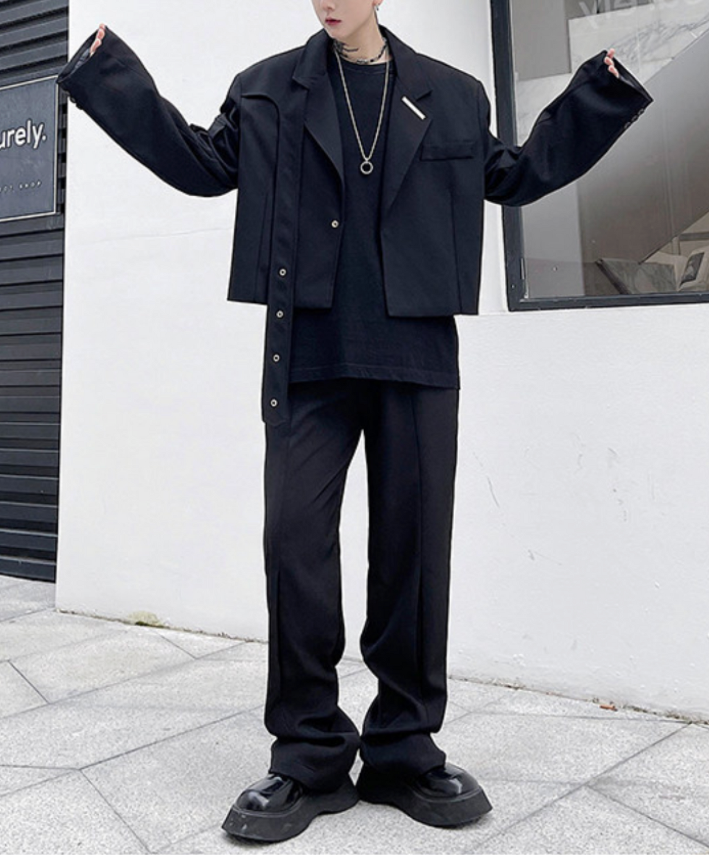 dark short blazer style jacket EN2672