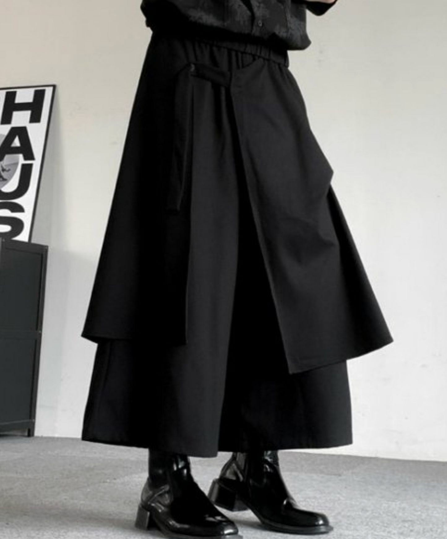 dark fake two-piece hakama pants EN2430