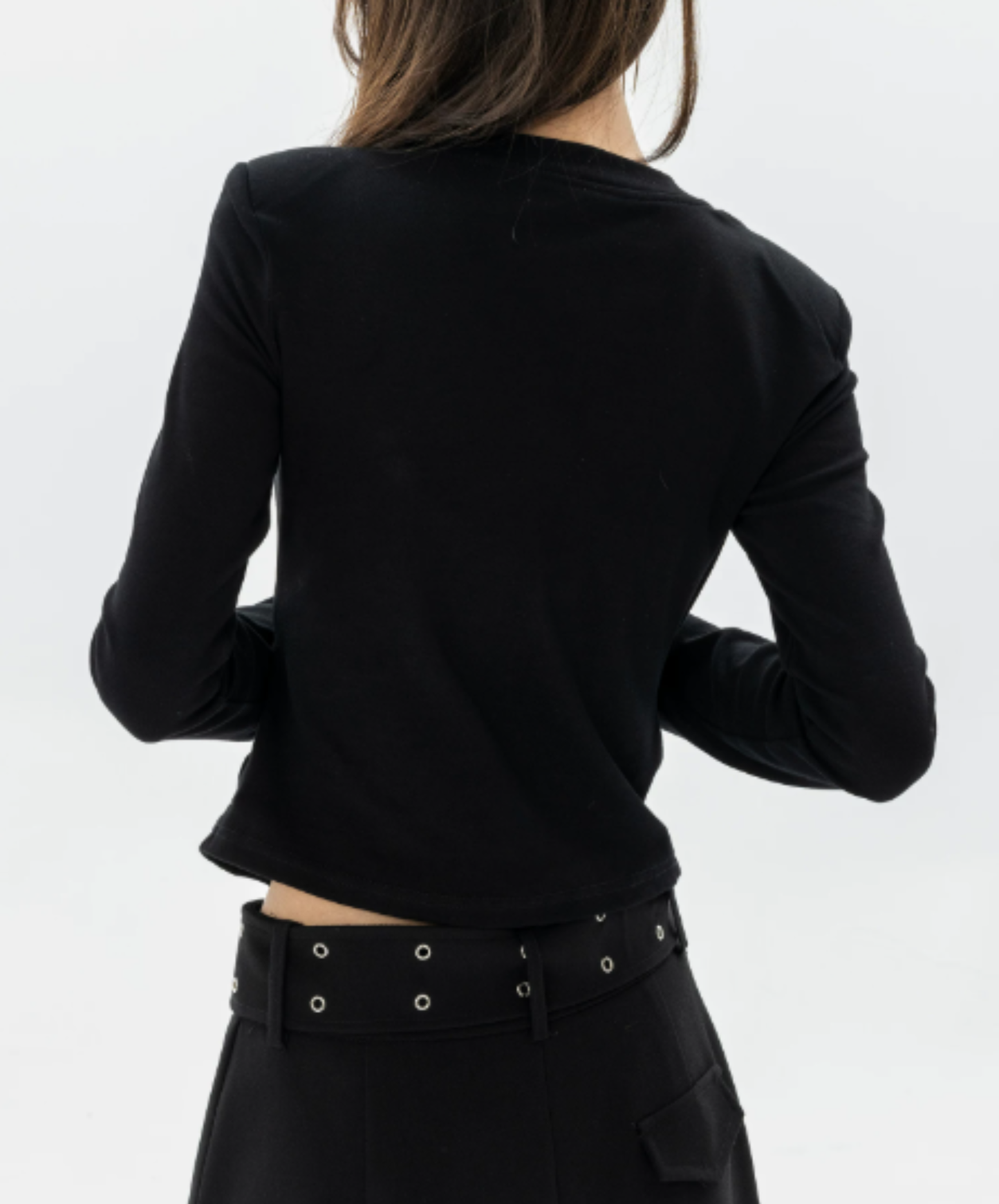 front-zip fitted style t-shirt EN3148