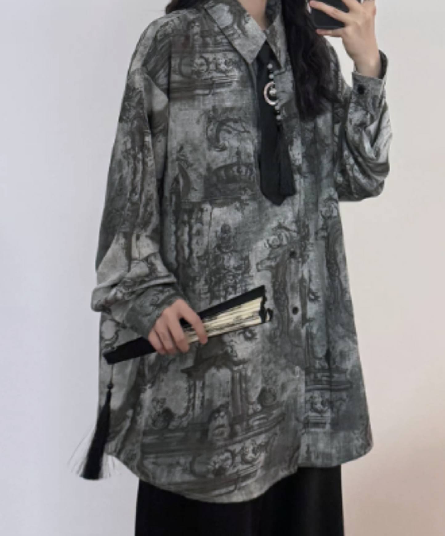 【style108】dark mode outfit set EN3137（gilet + shirt + pants set）
