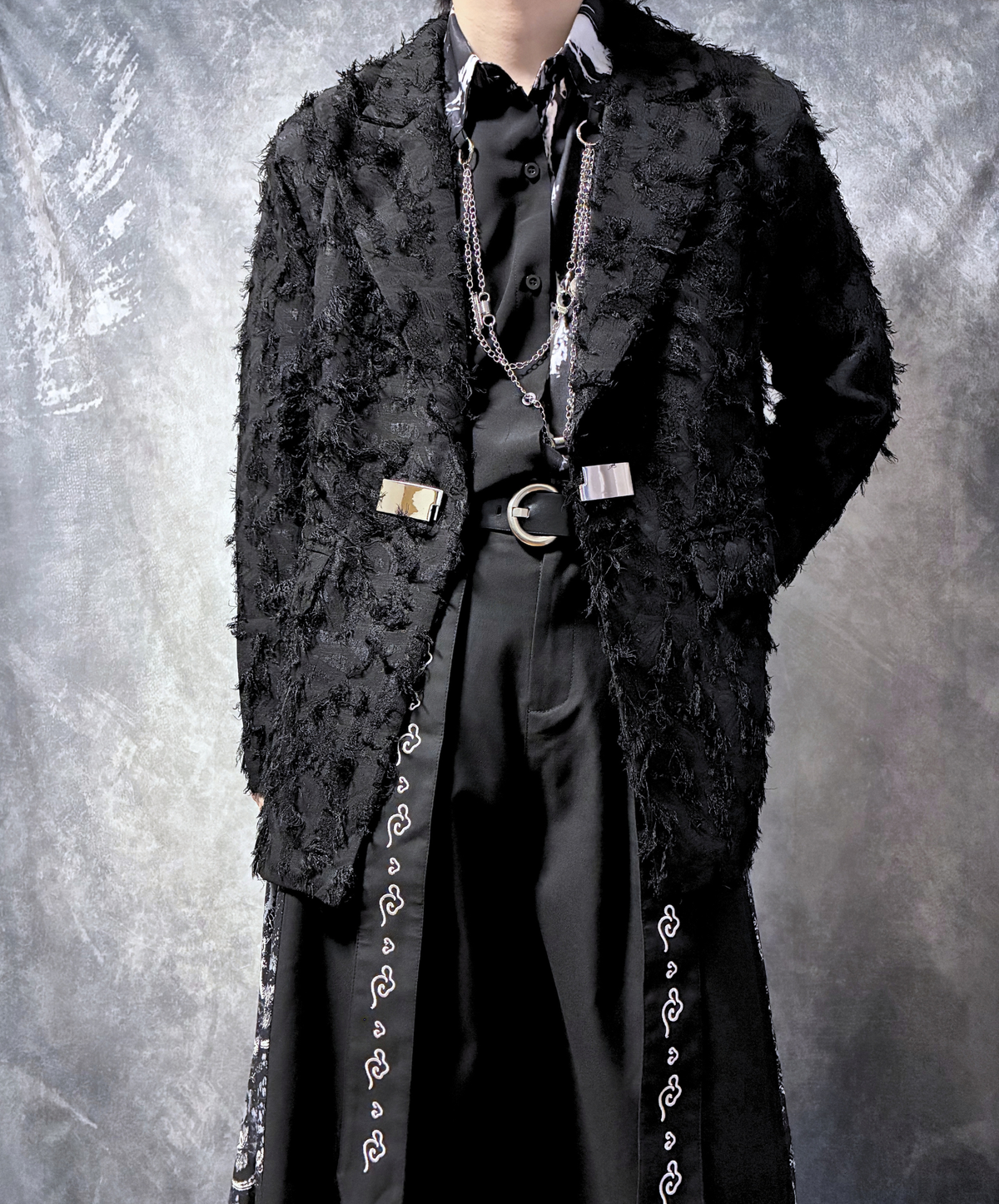 3d fringe metal buckle jacket EN3168