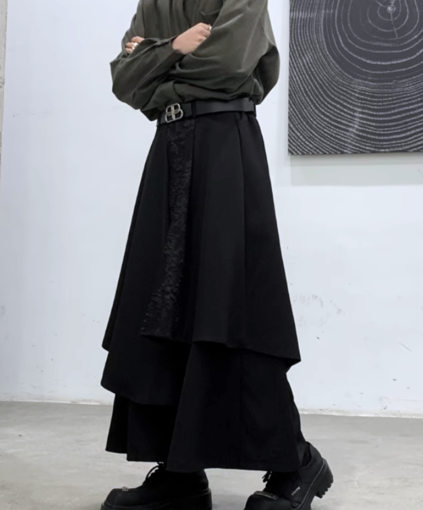 【style91】dark mode outfit set EN2716（shirt + pants set）