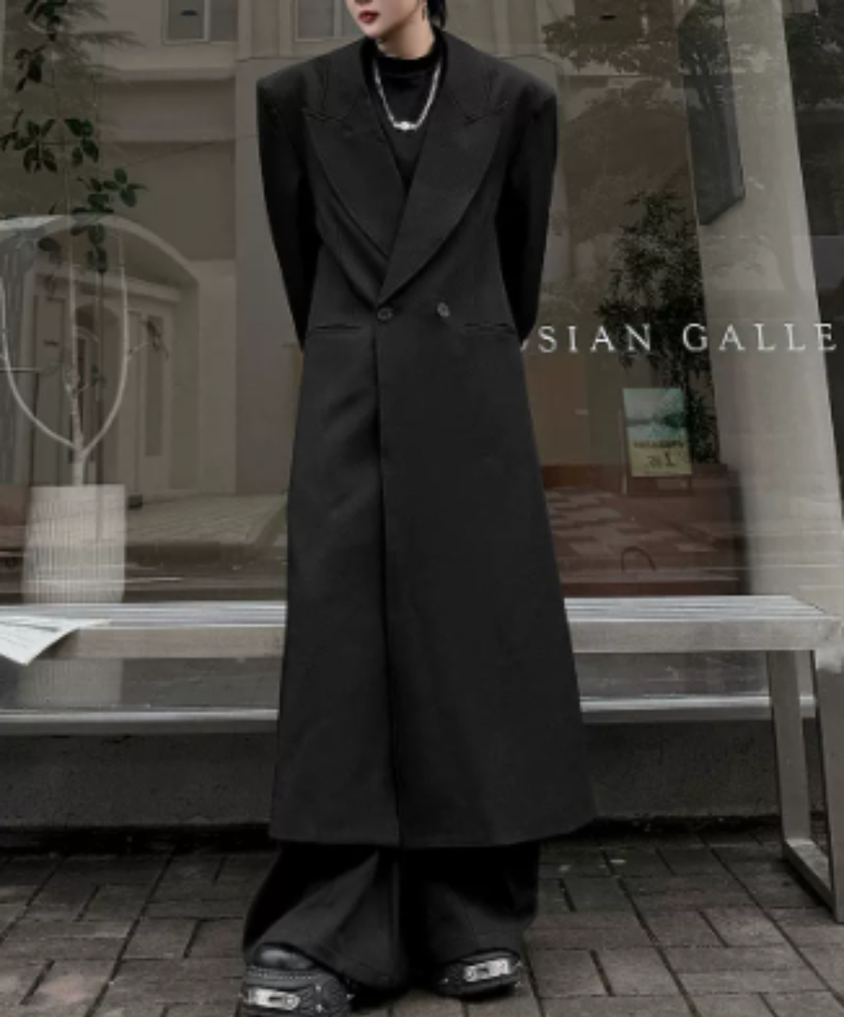 sharp peaked lapel coat EN3235