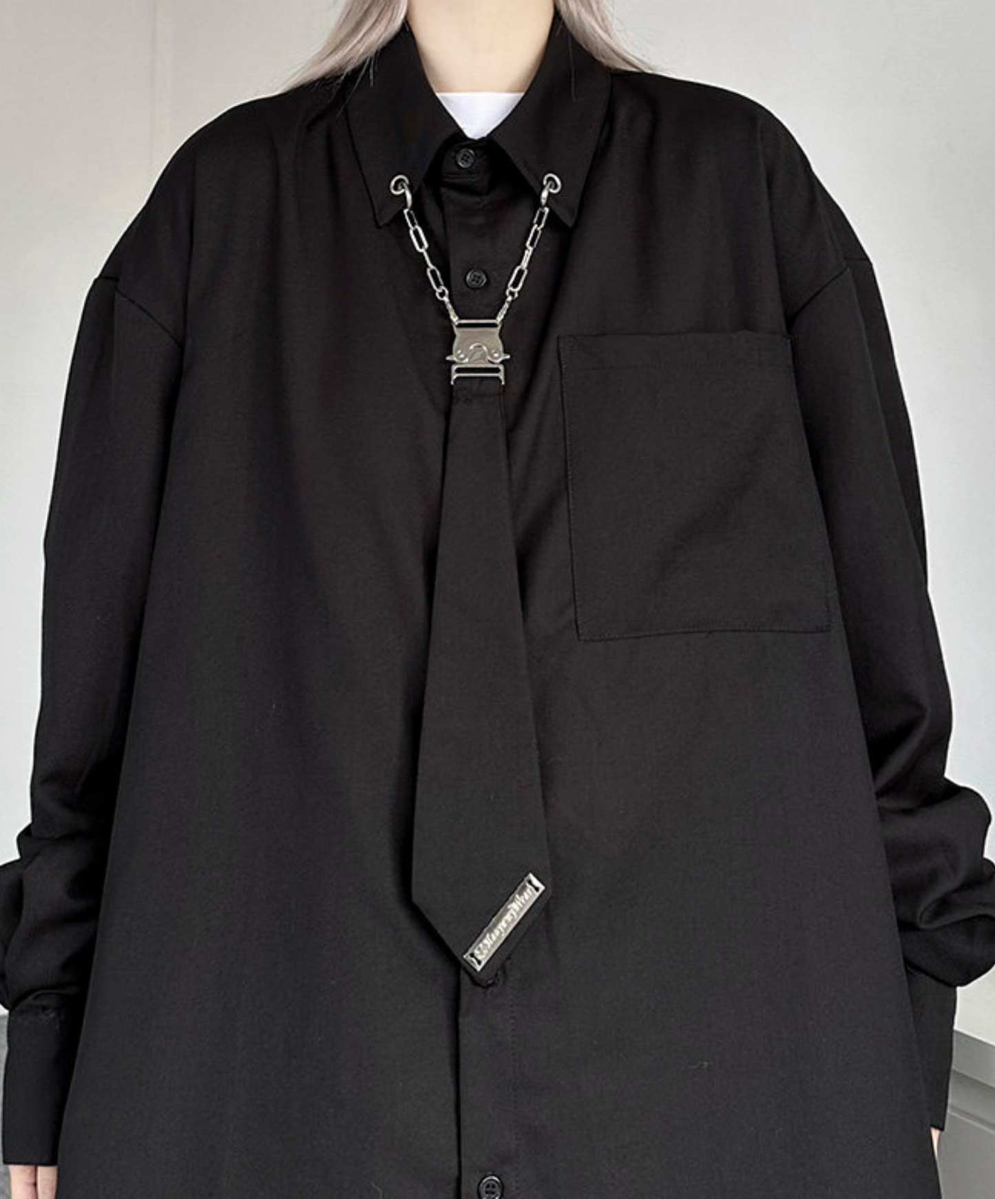 metal chain tie shirt EN2746