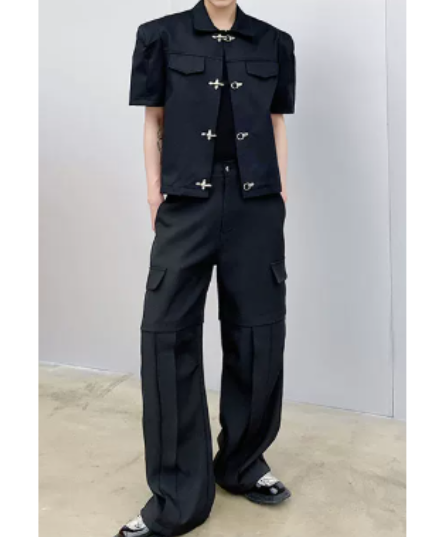 airplane button slim shirt EN2899