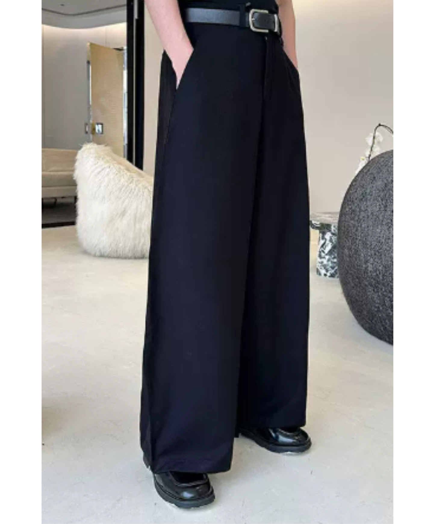 smooth, flowing texture and drape wide pants EN2949