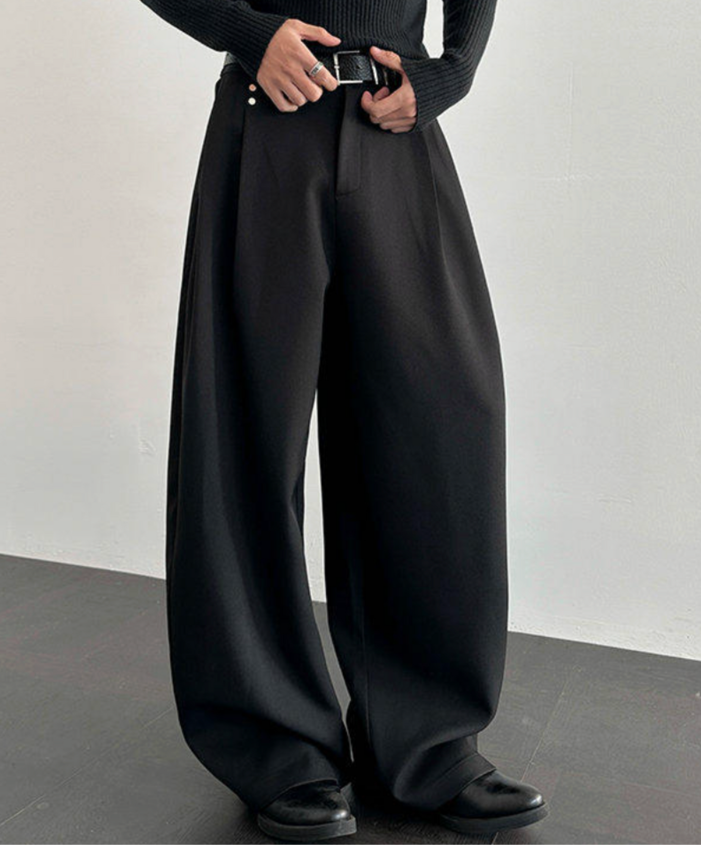 thick drape rivet wide pants EN2651