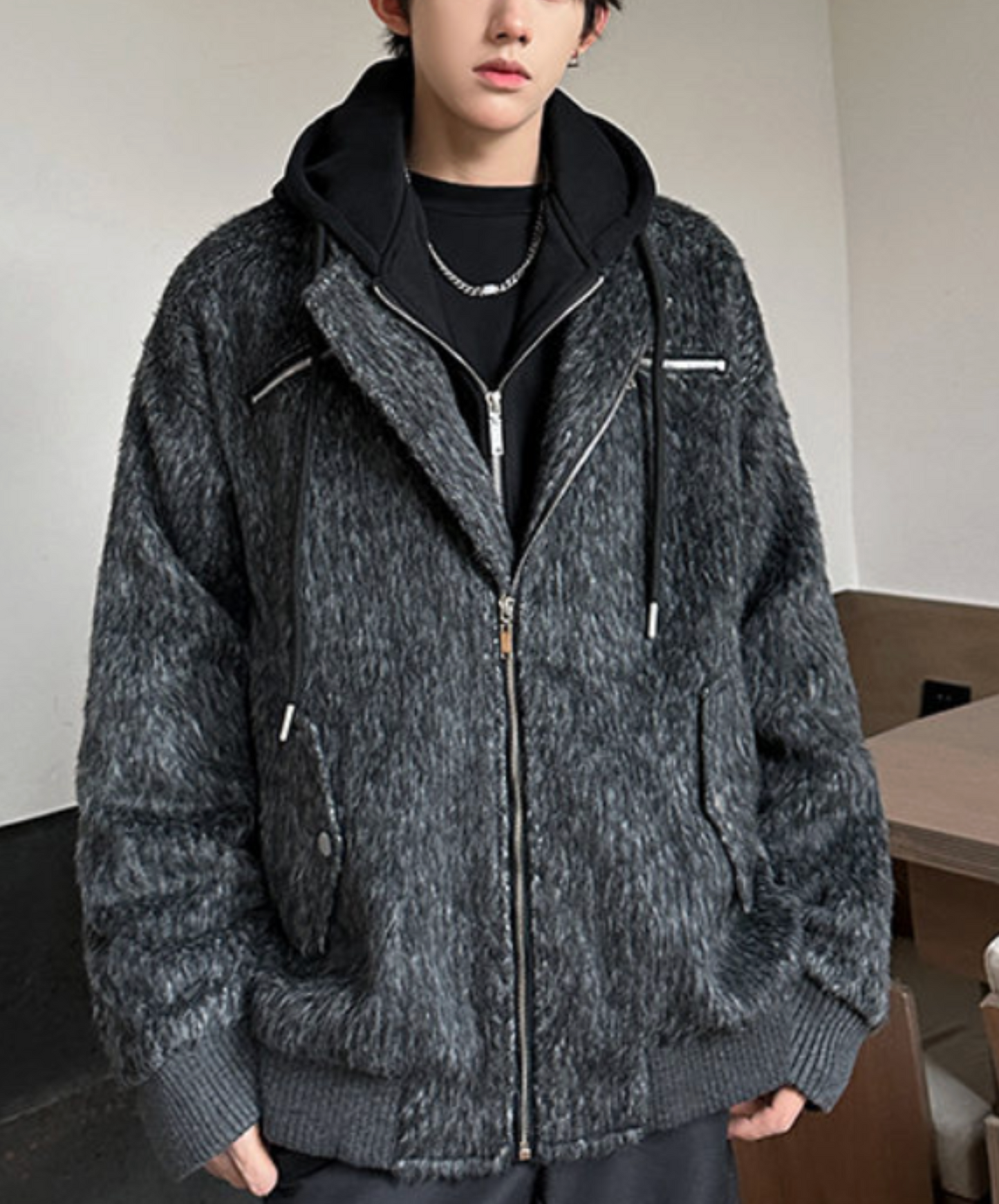 fake two-piece casual hoodie EN2550