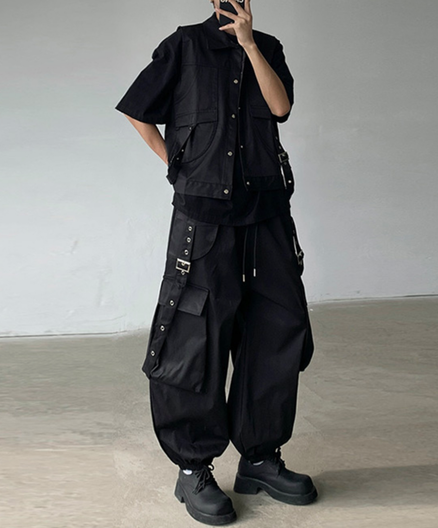 multi-pocket wide leg cargo pants EN2024