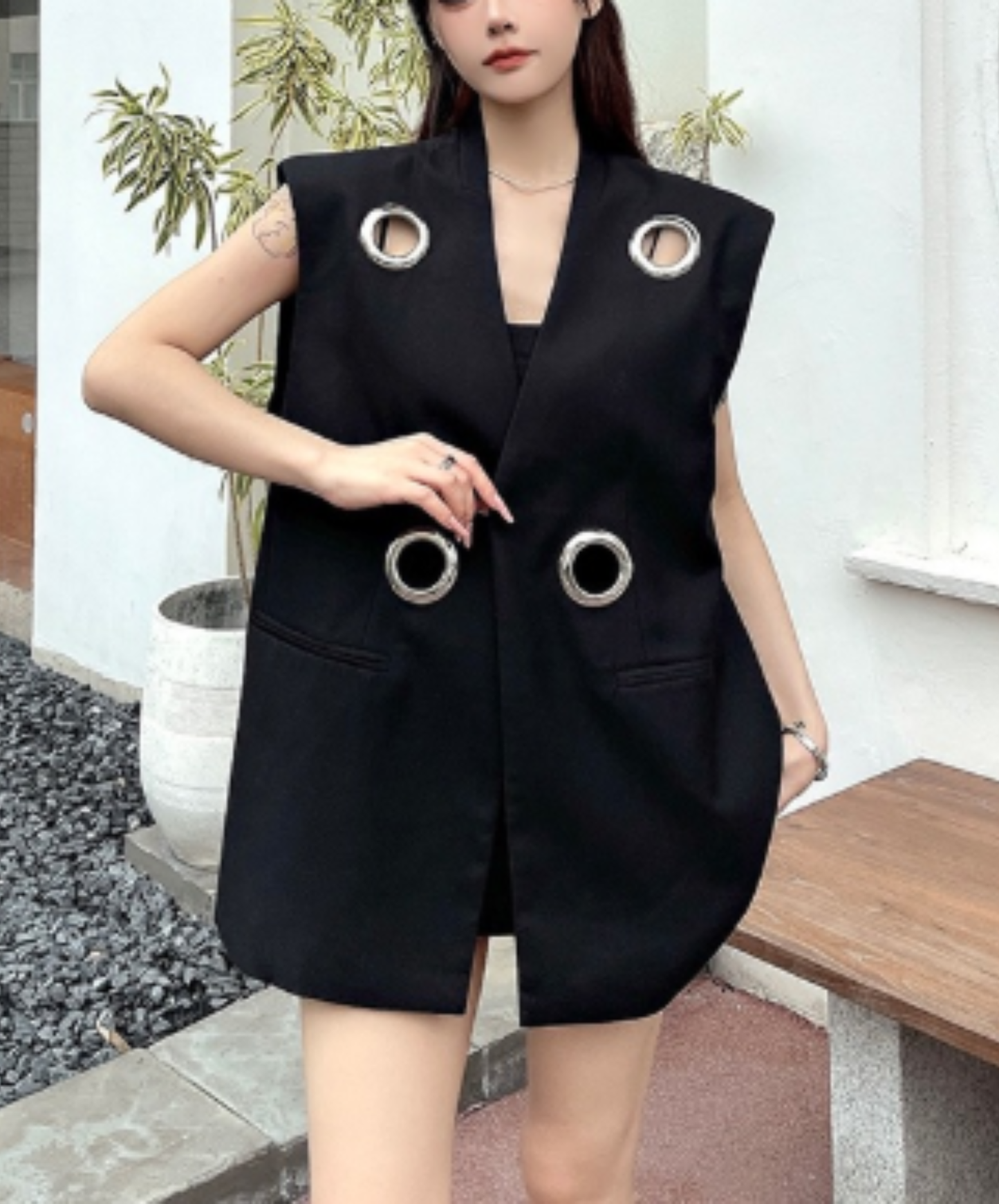 metal ring hole vest  EN3079