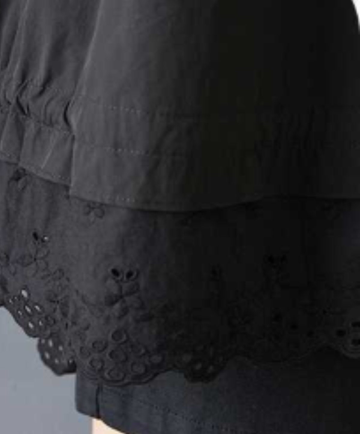 asymmetrical scalloped lace shirt EN3233