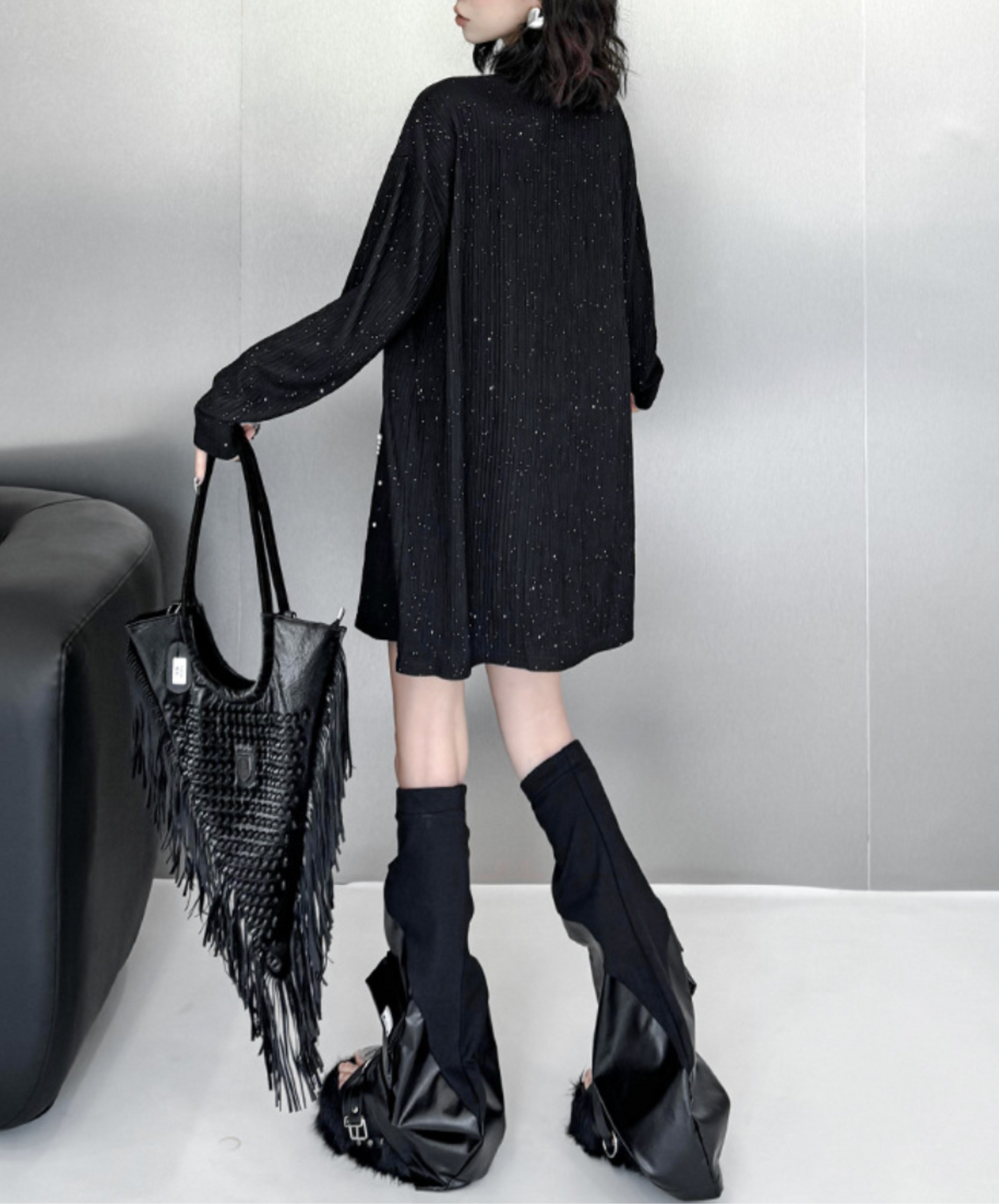 stardust motif bead embroidery long t-shirt EN2341