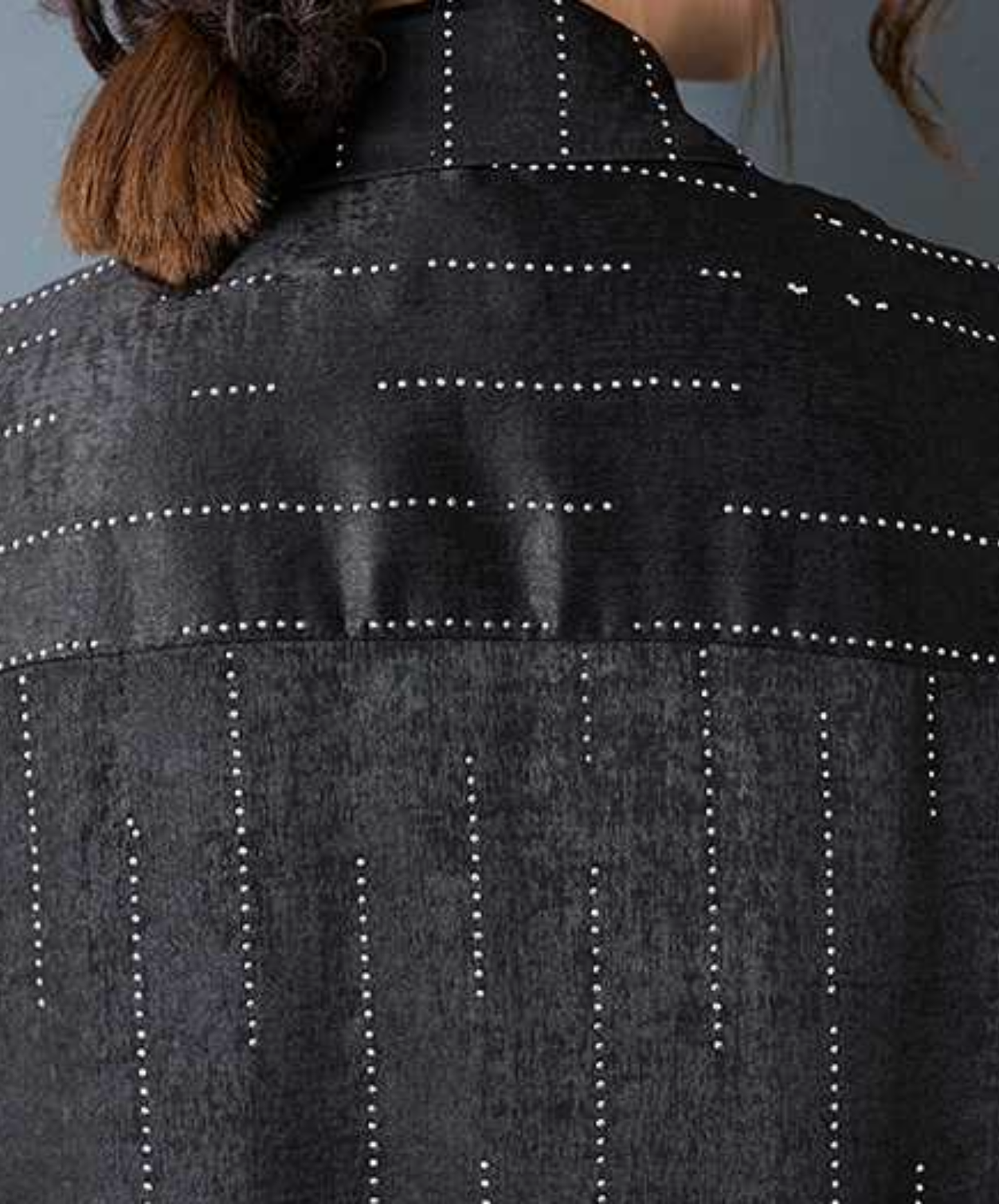 diamond stripe stitch lace long shirt EN2837