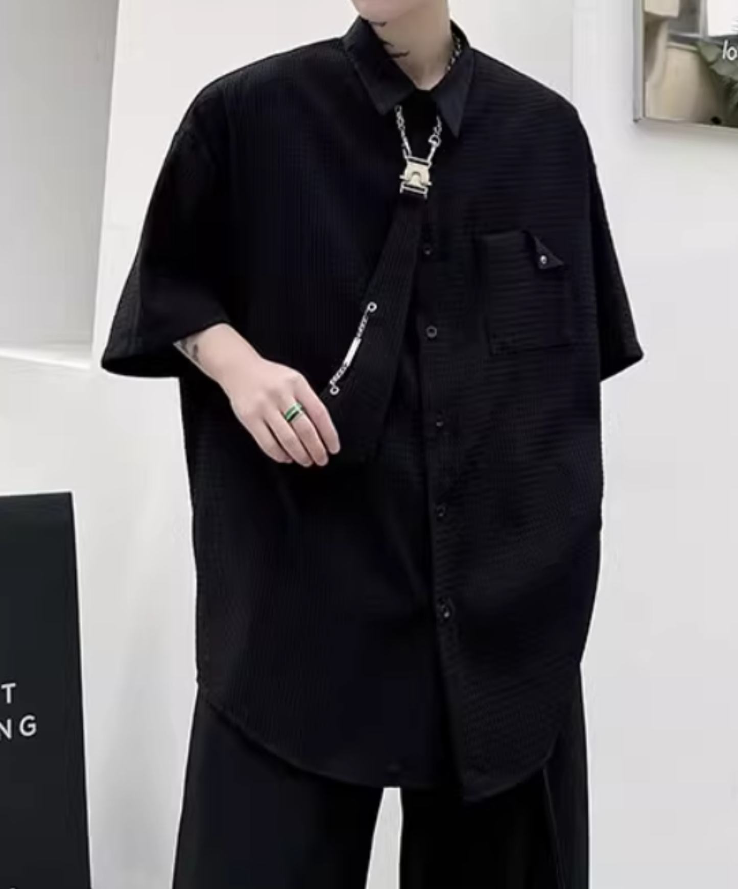【style79】dark mode outfit set EN2535（jacket + shirt + pants set）