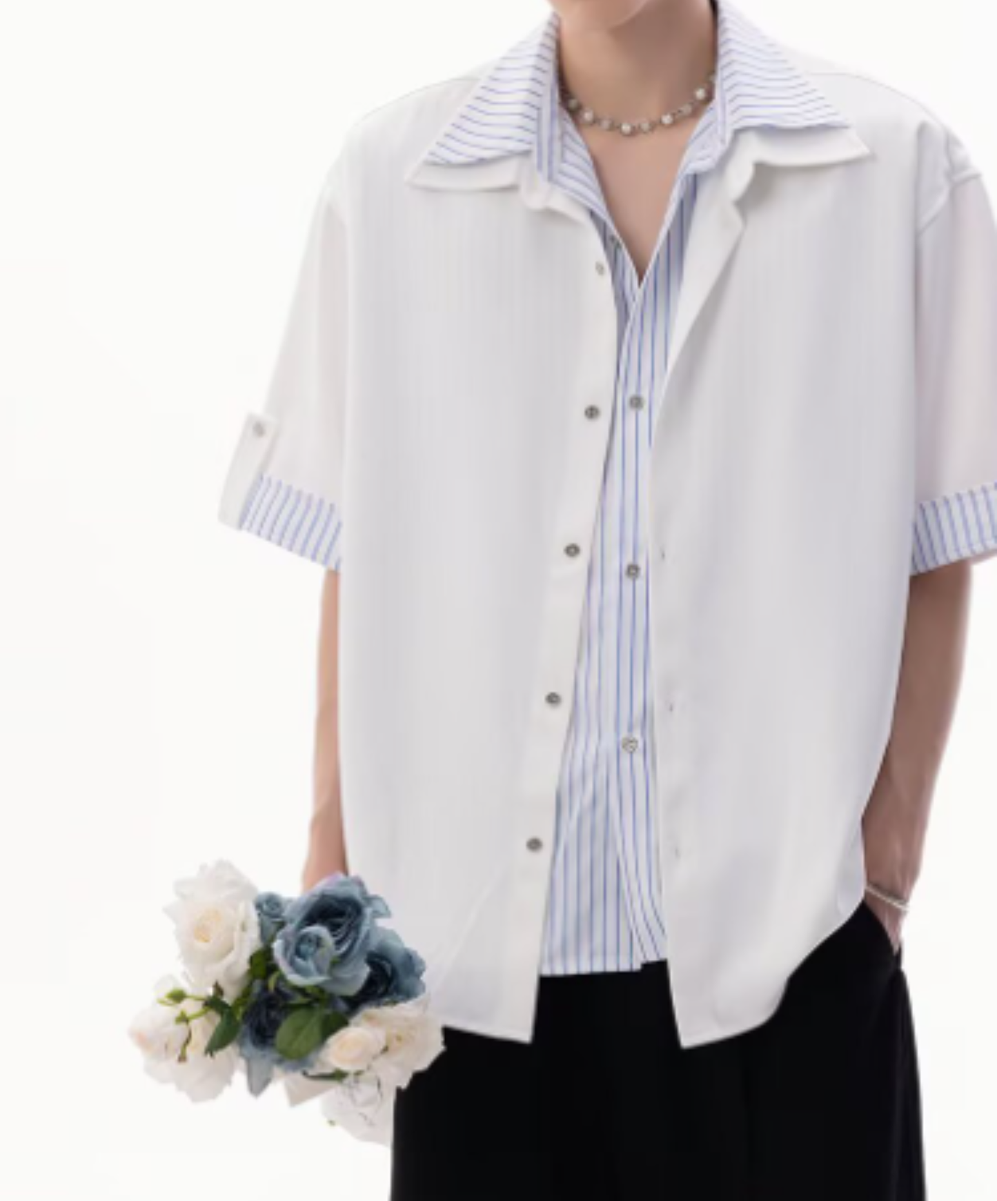 two-piece design stripe shirt EN2971