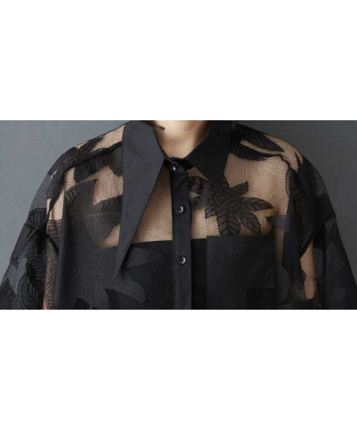mid-length asymmetrical sheer shirt EN2985