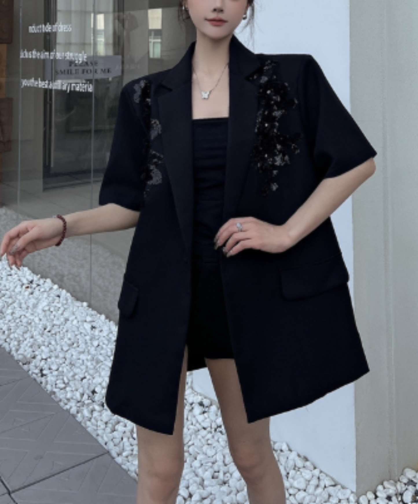 sequin embroidered casual wear jacket EN2917