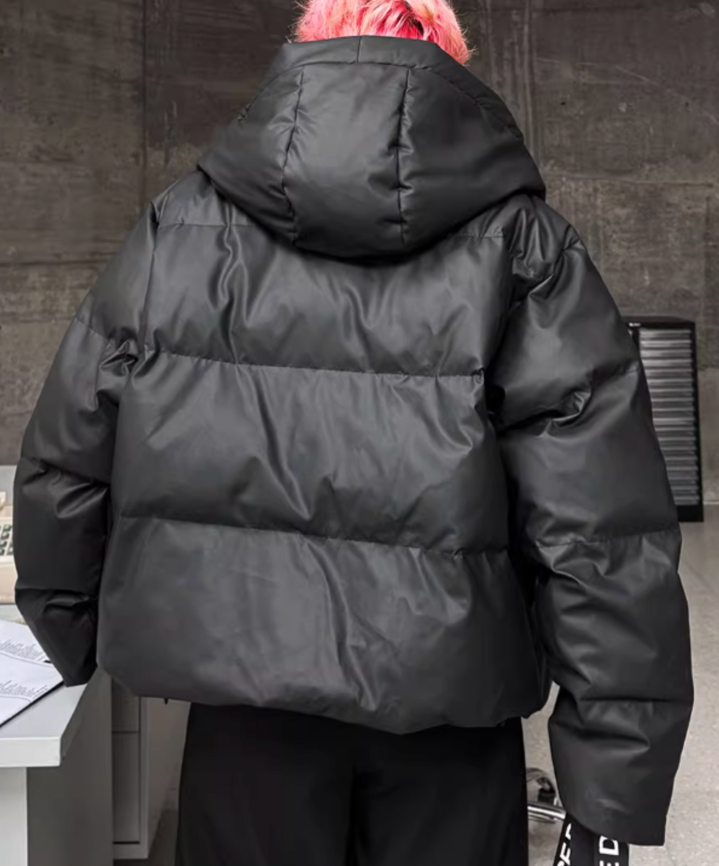 hooded fake two-piece down EN2595