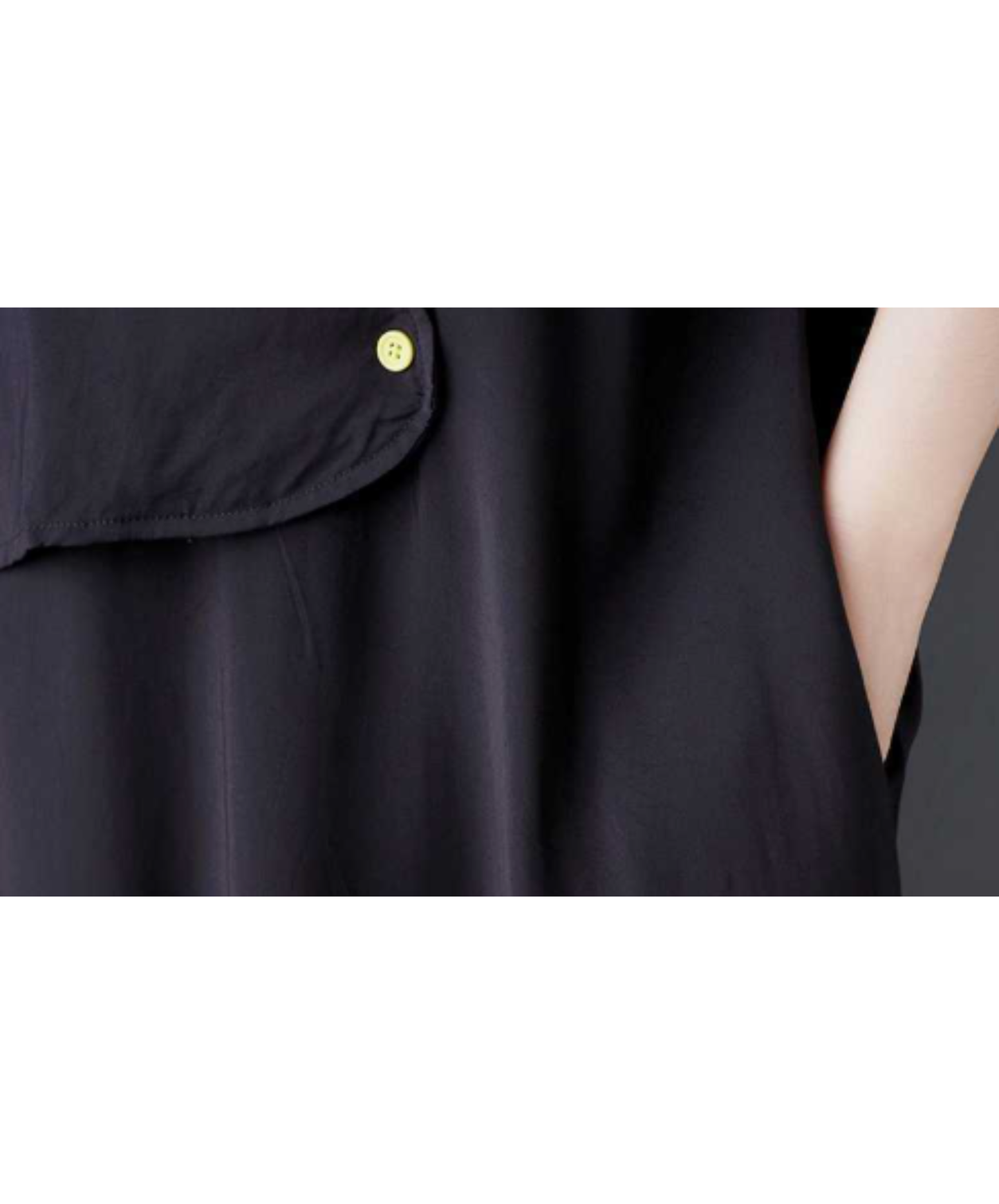 dark fake two-piece asymmetrical design long shirt EN3060