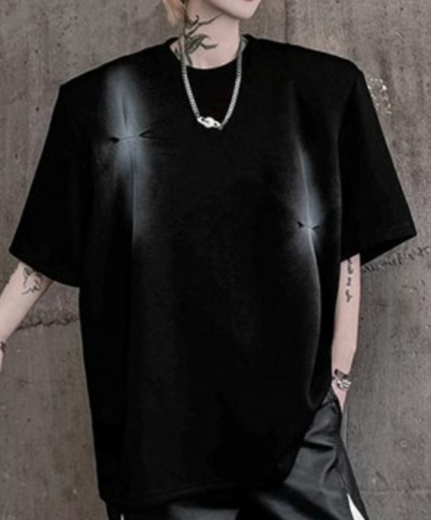 dark space-themed spray pattern t-shirt EN2097