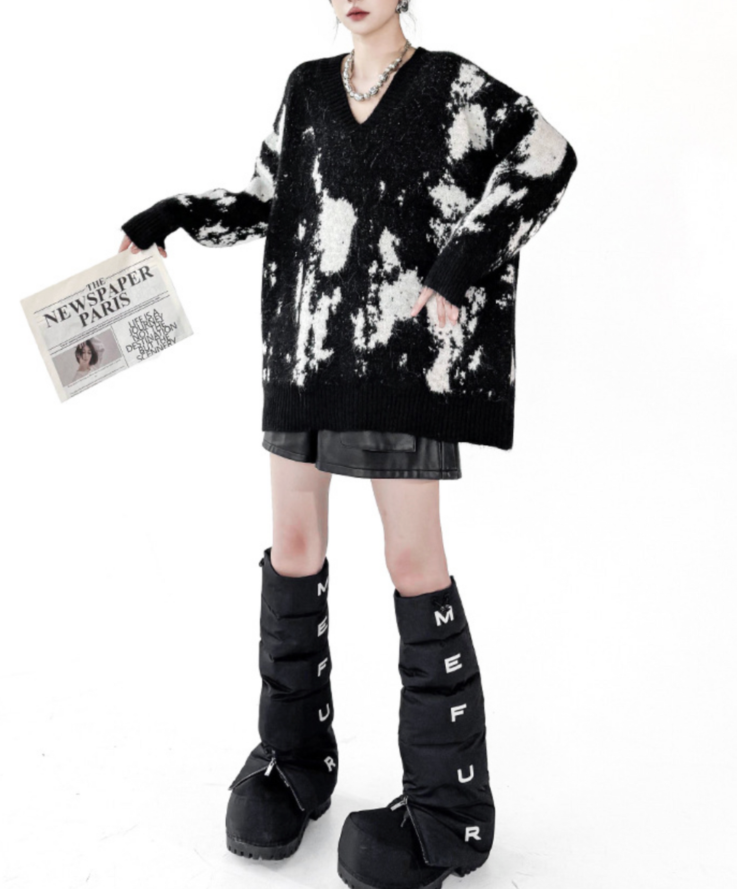 colorblock v-neck sweater EN2576