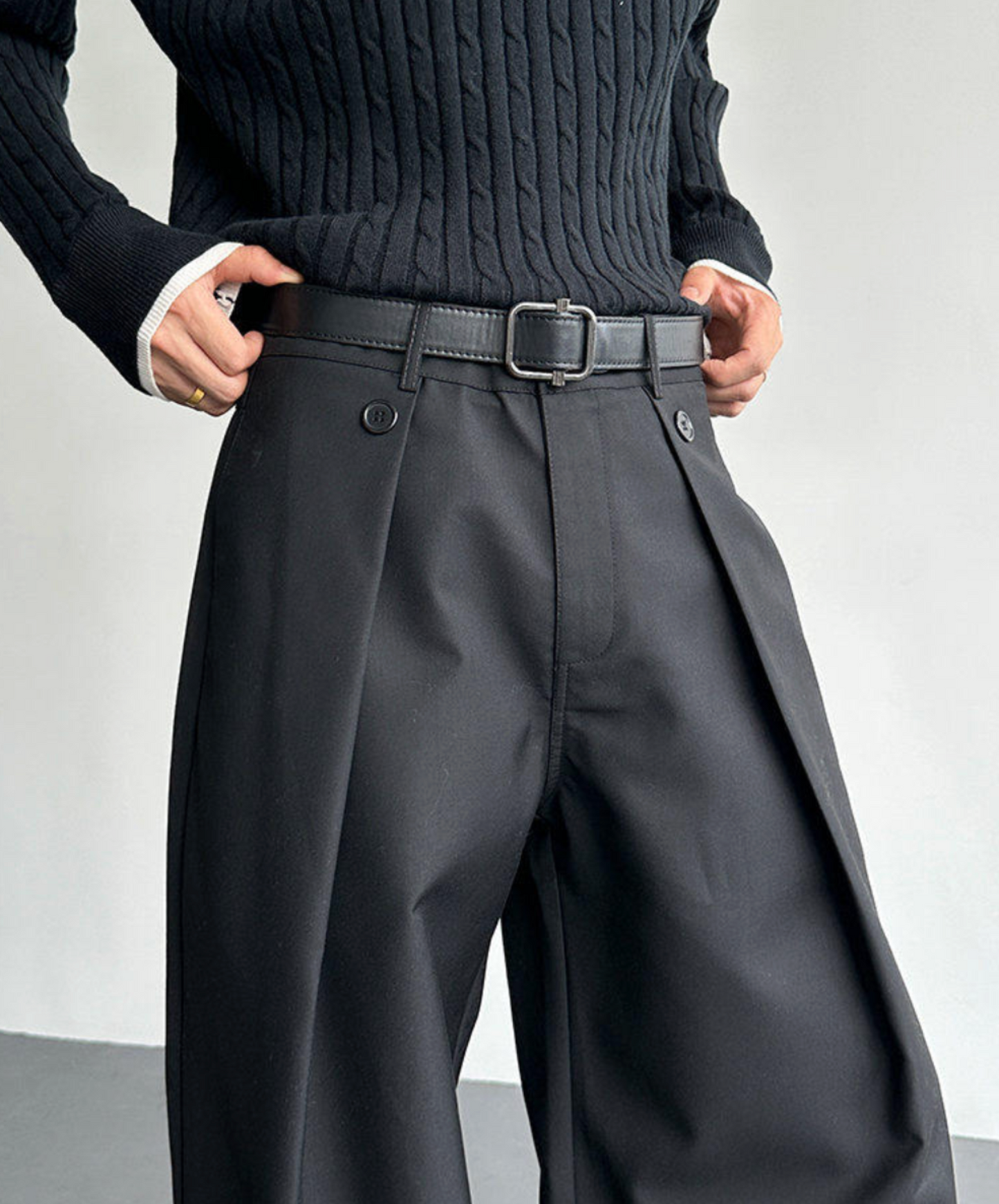 a-line draped cut wide pants EN2649