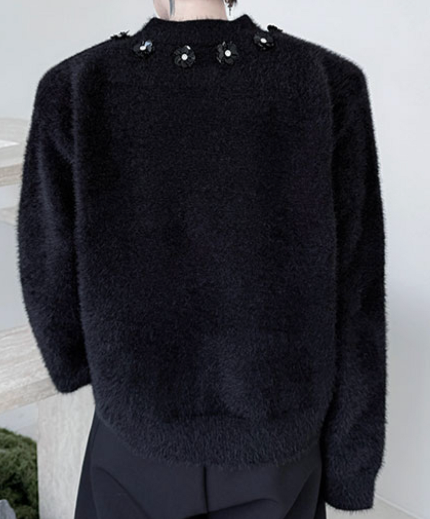 retro mohair ornament cardigan EN2504