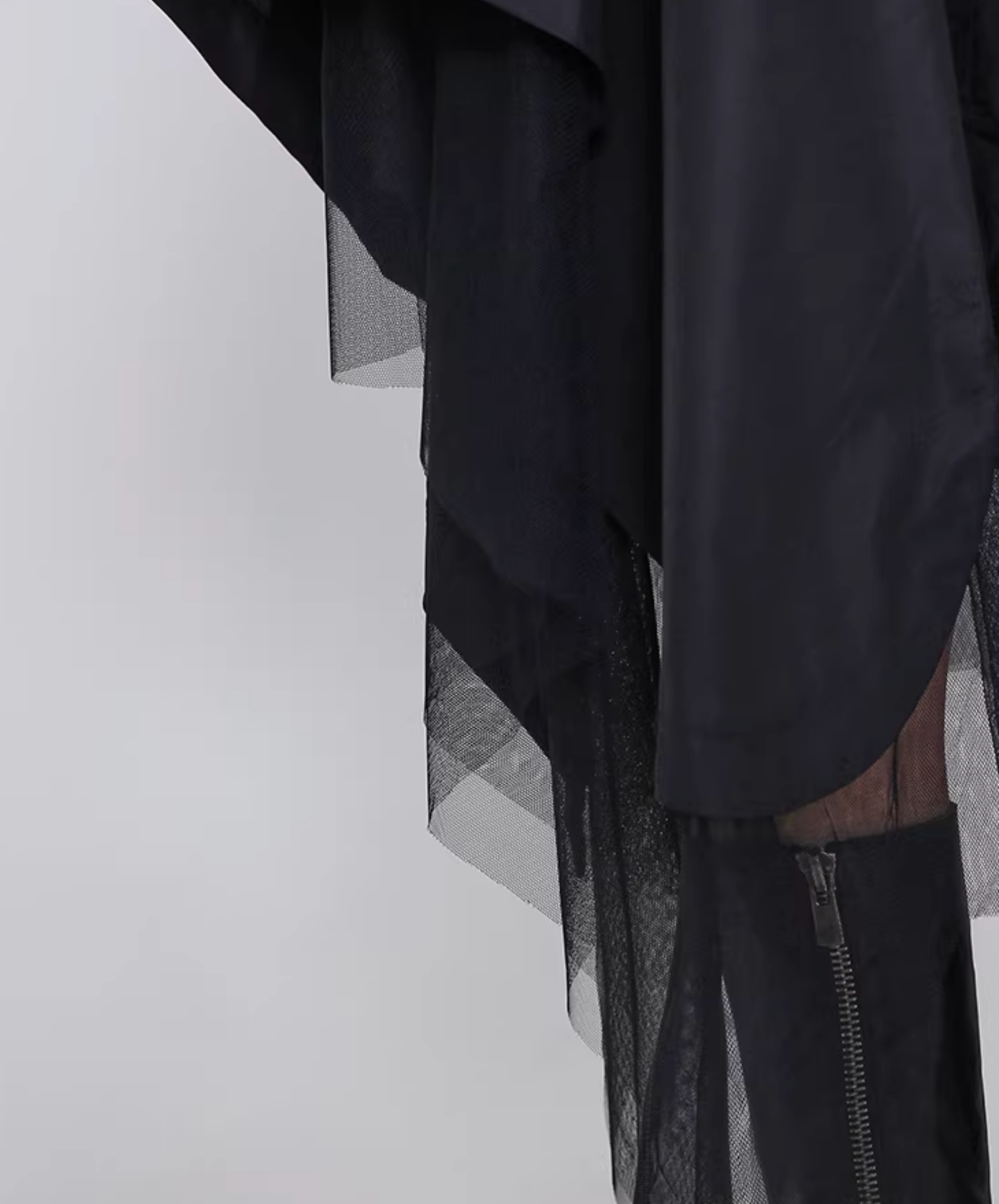 dark faux leather irregular patchwork long shirt EN2831
