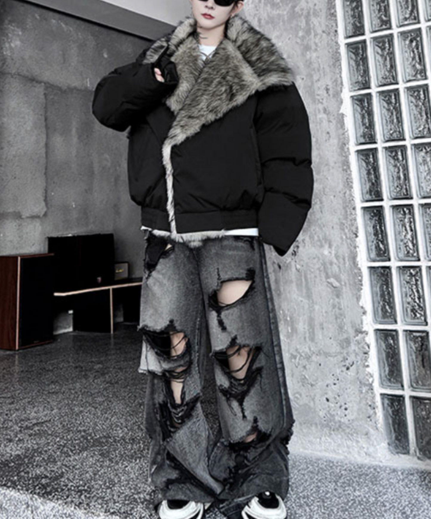 padded mink look jacket EN2594