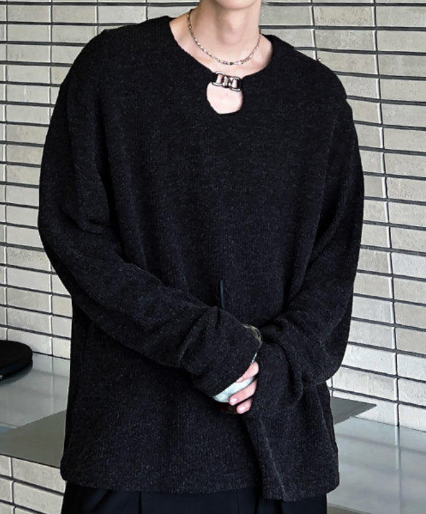 whole neck design t-shirt EN2652