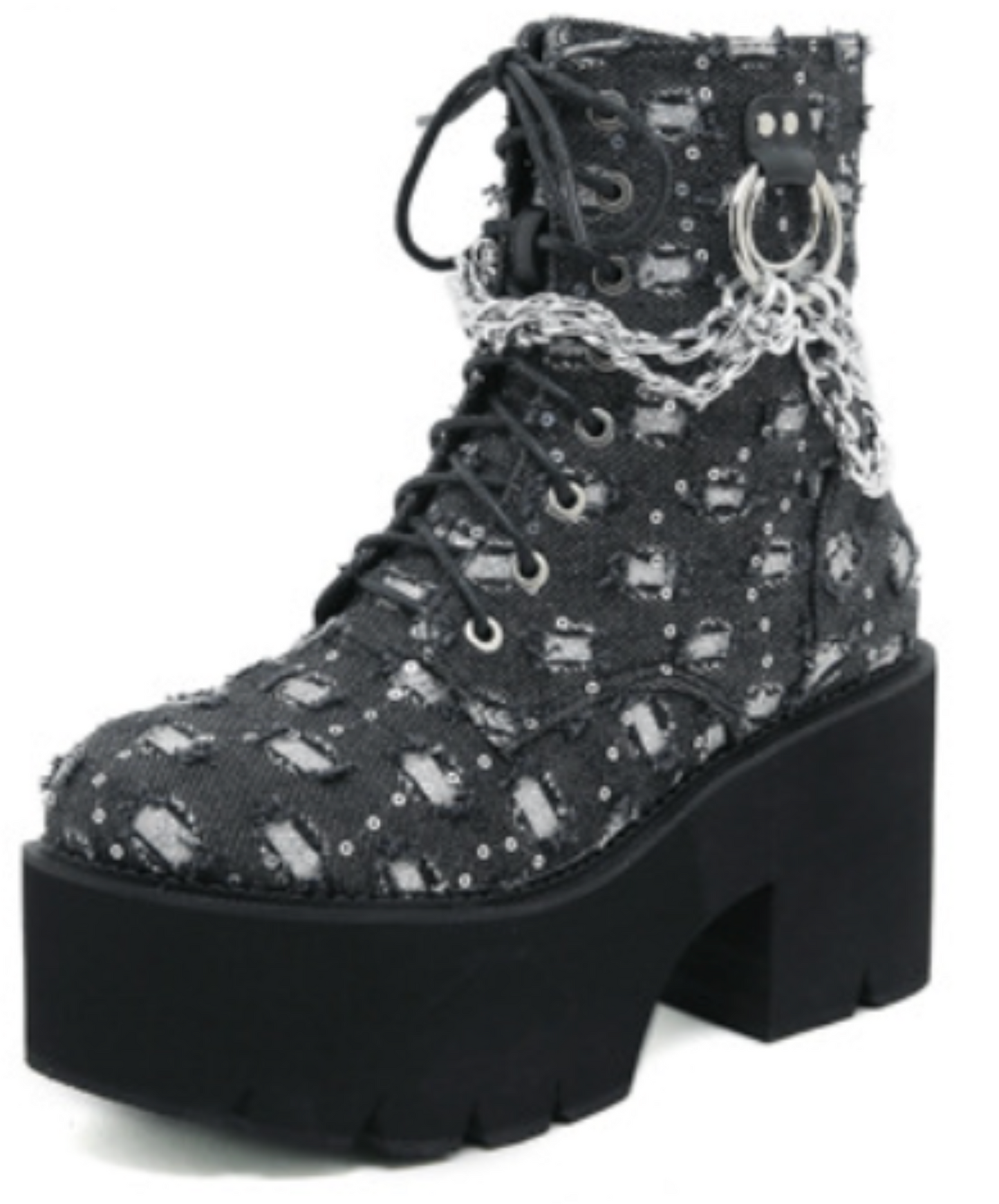 square hole ring chain boots EN2611