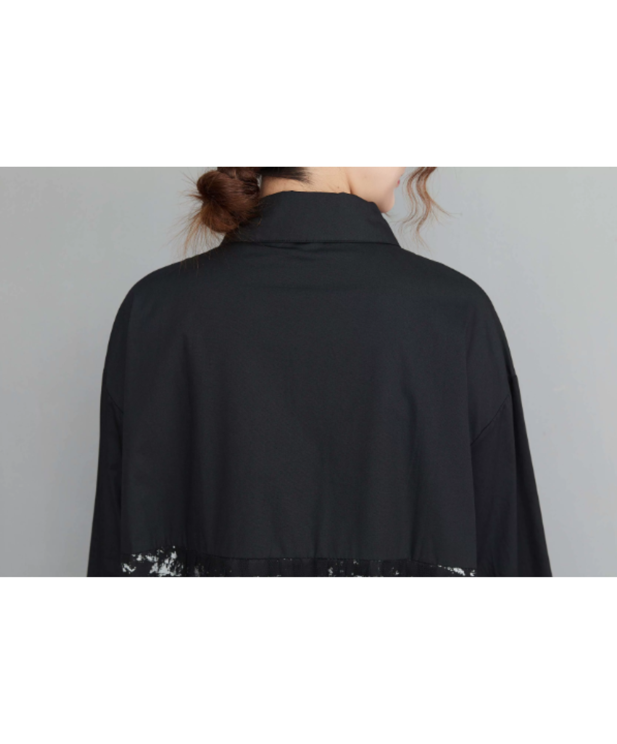 dynamic sheer switching flare long shirt EN3187