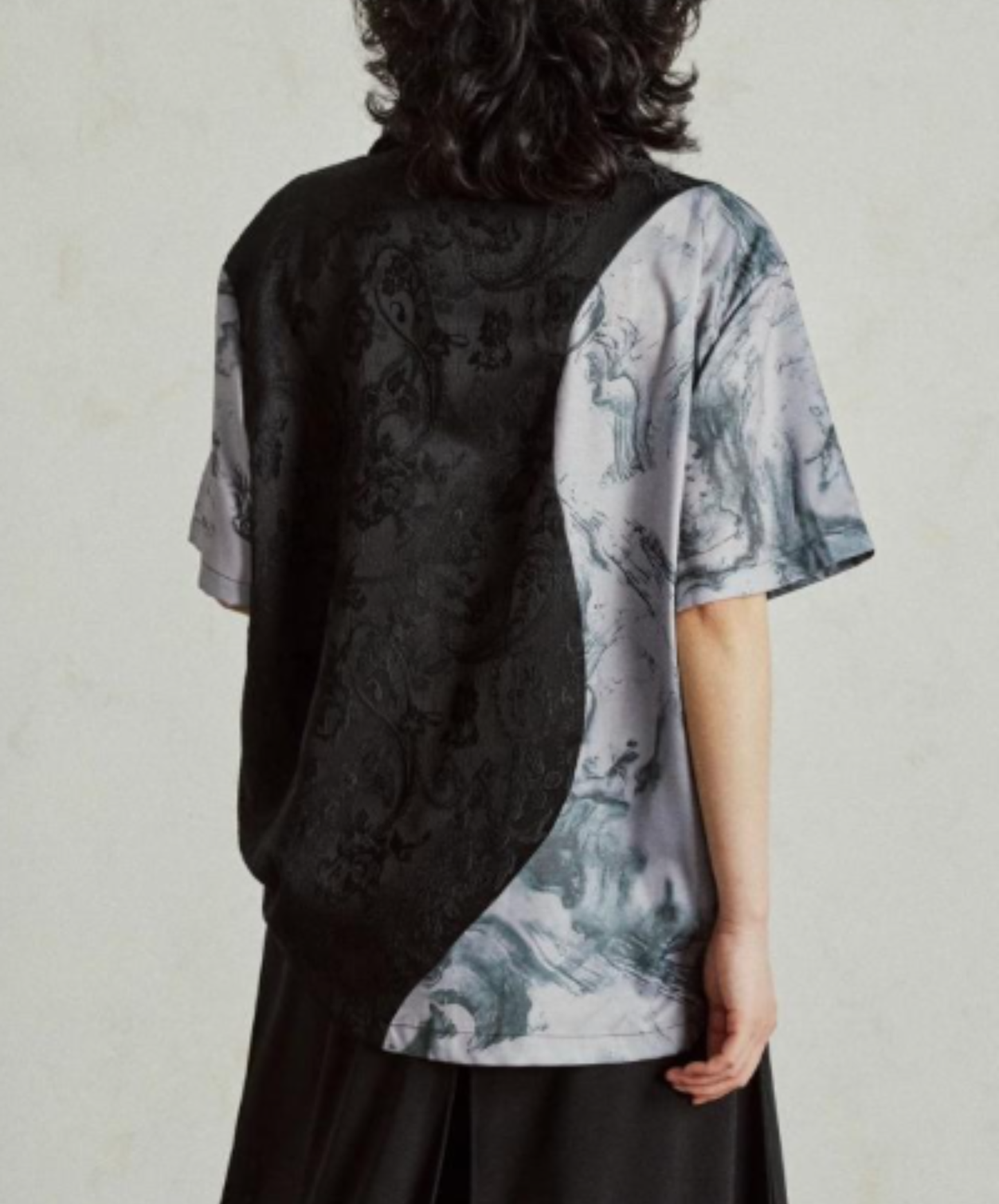 jacquard patchwork marble pattern shirt EN2924