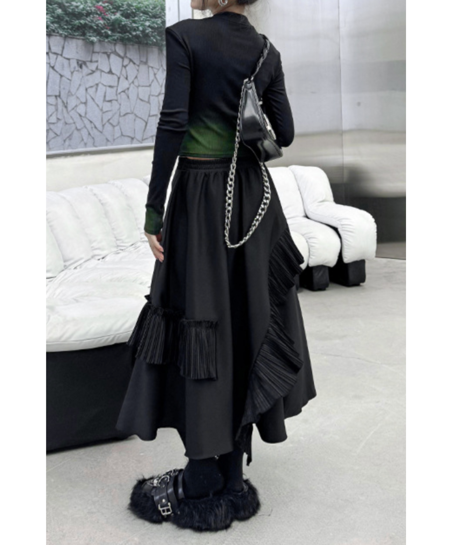 pleated ruffle decoration skirt EN2334