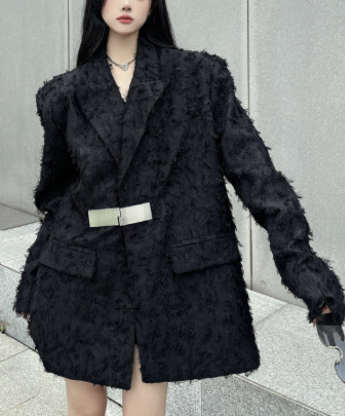 3d fringe metal buckle jacket EN3168