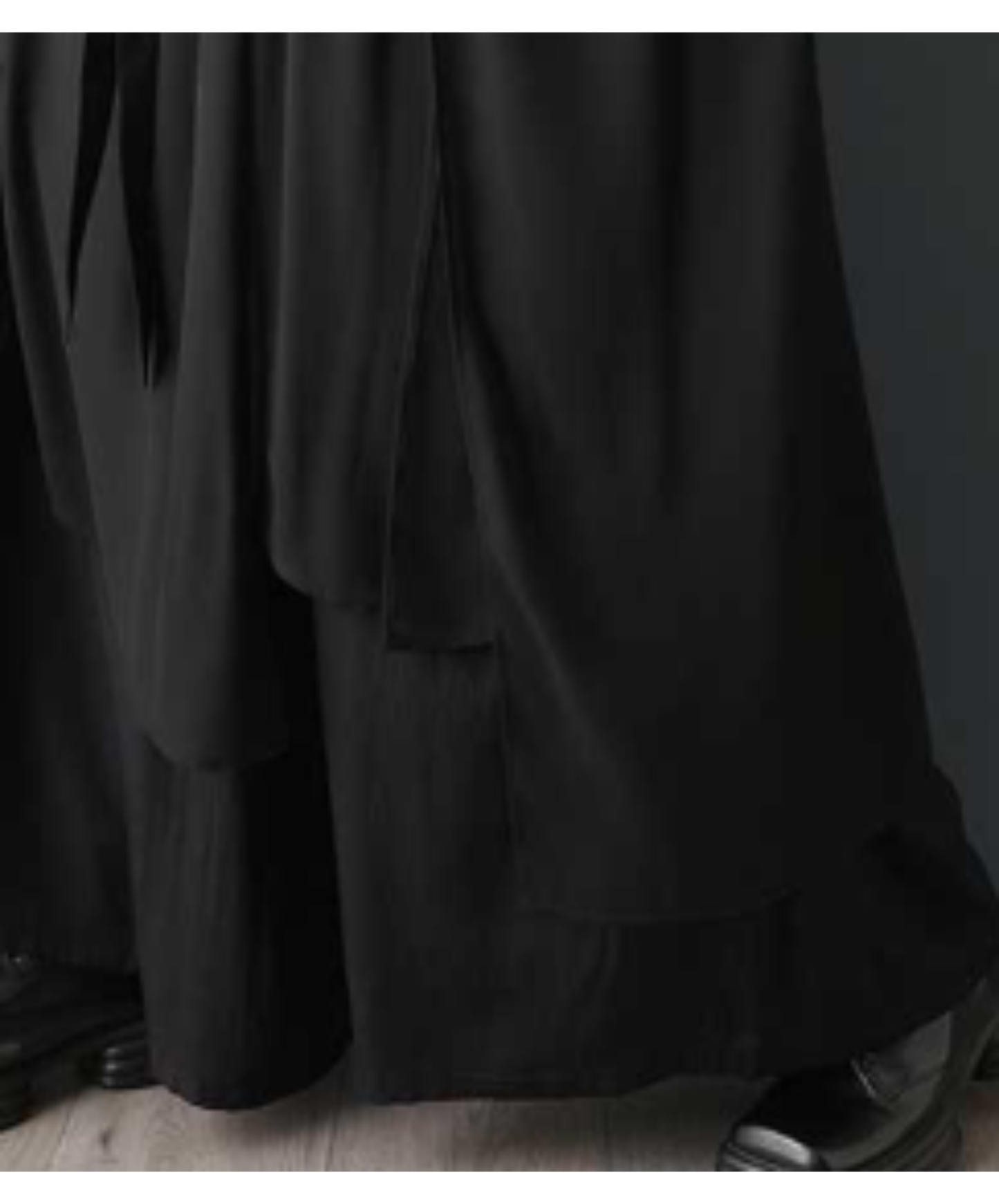 dark asymmetrical chiffon patchwork wide pants EN3062