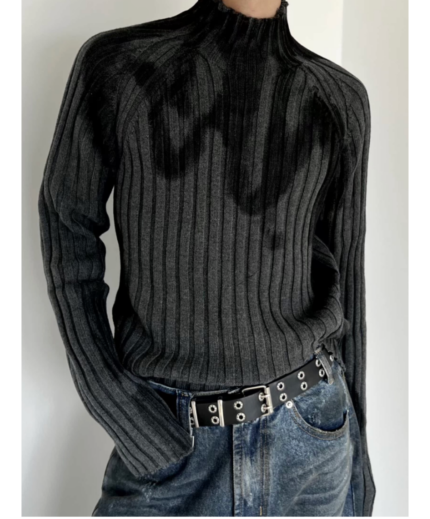 slim fit monotone gradation sweater EN2517
